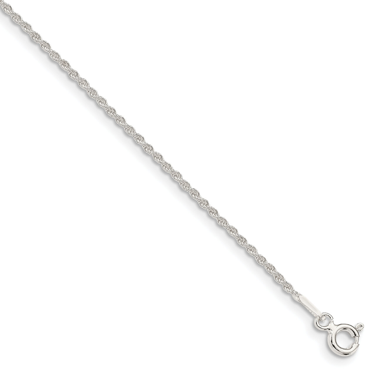 24 Inch 1.3mm Solid Rope Chain Sterling Silver QDR025-24, MPN: QDR025-24, 886774125053
