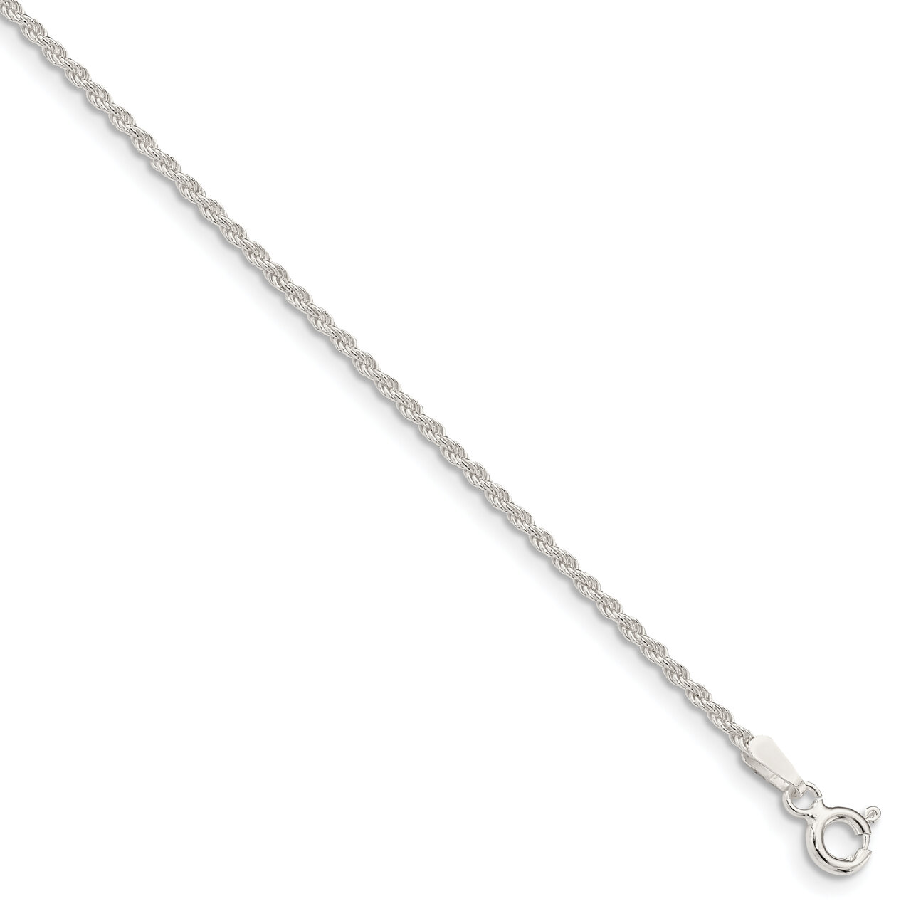 10 Inch 1.5mm Solid Rope Chain Sterling Silver QDR030-10