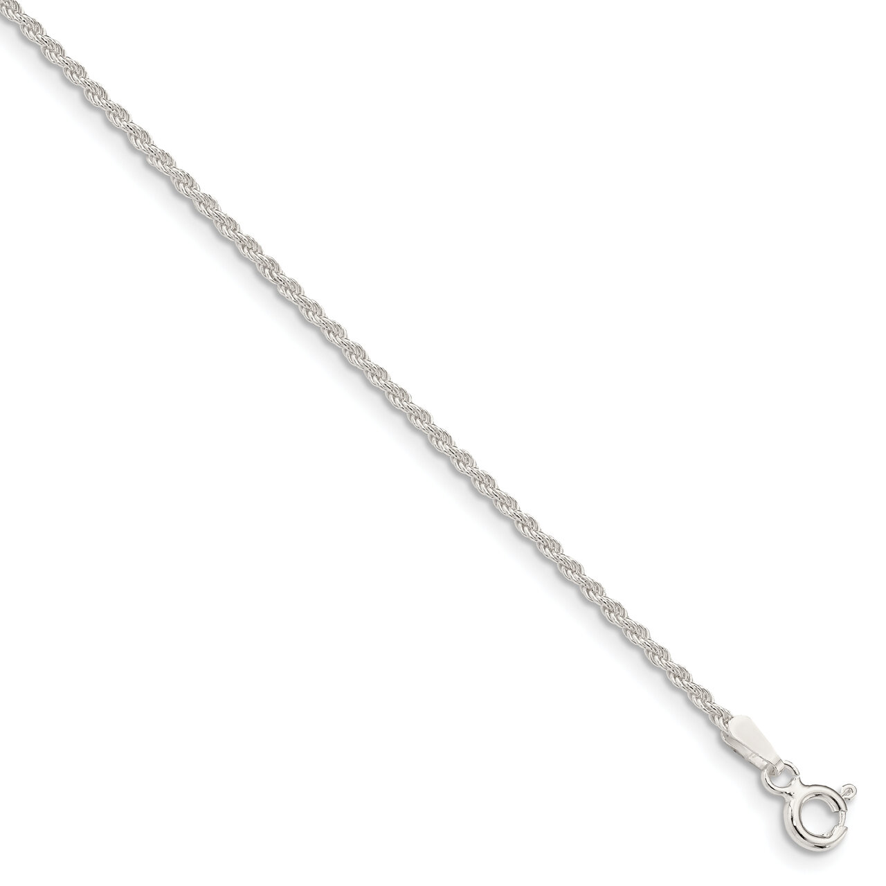 20 Inch 1.5mm Solid Rope Chain Sterling Silver QDR030-20, MPN: QDR030-20, 886774115290