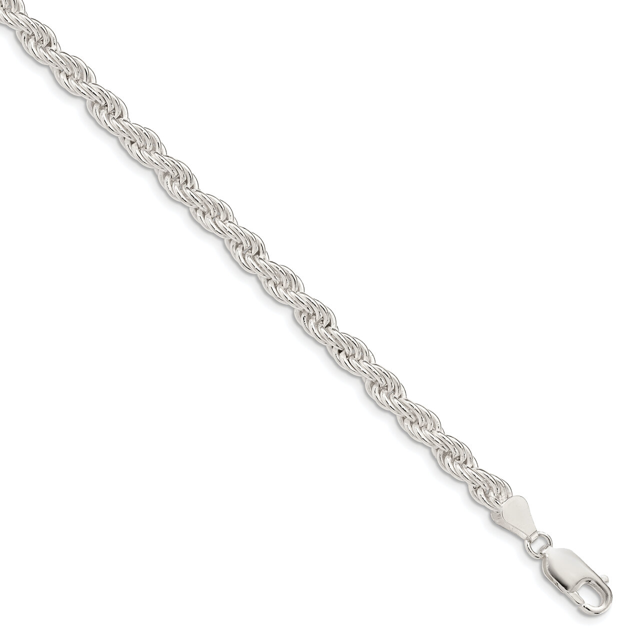 24 Inch 5.0mm Solid Rope Chain Sterling Silver QDR100-24, MPN: QDR100-24, 886774014241