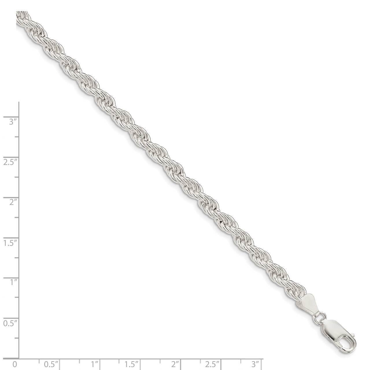 7 Inch 5.0mm Solid Rope Chain Sterling Silver QDR100-7
