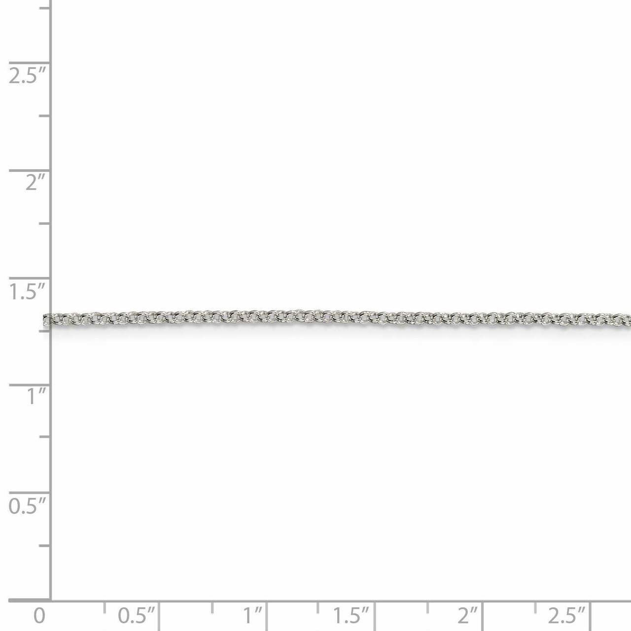 30 Inch Rhodium-plated 1.5mm Rolo Chain Sterling Silver QFC103R-30, MPN: QFC103R-30, 886774099675