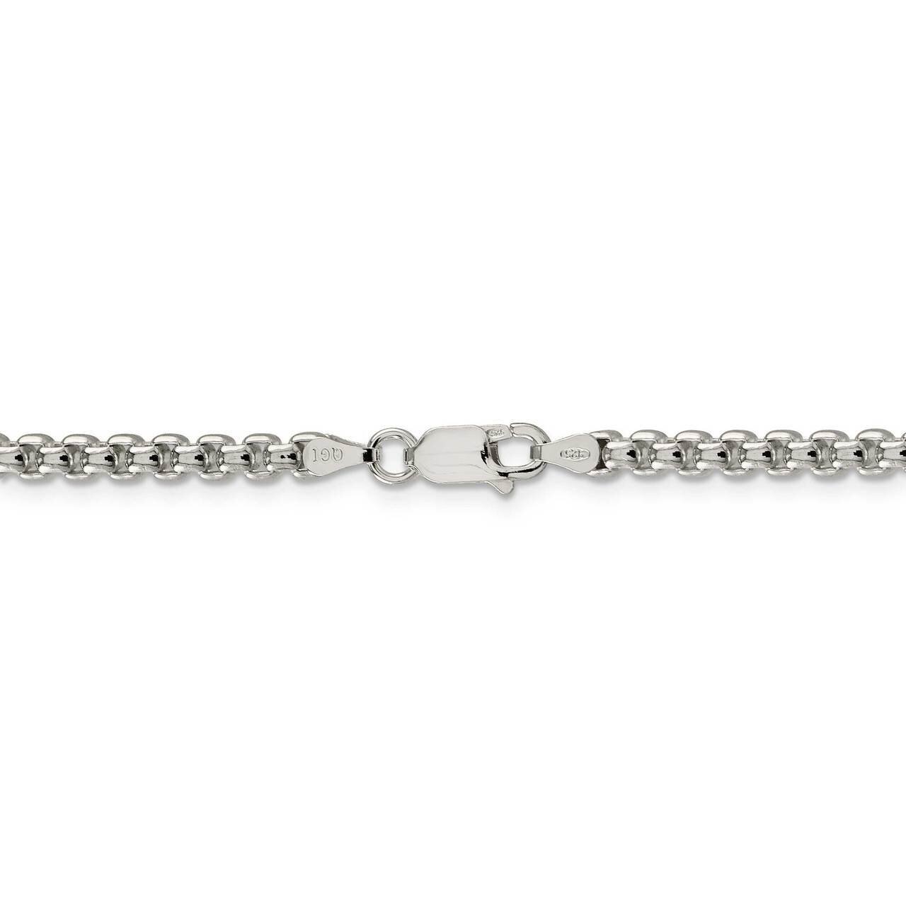 22 Inch 3.6mm Round Box Chain Sterling Silver QFC16-22
