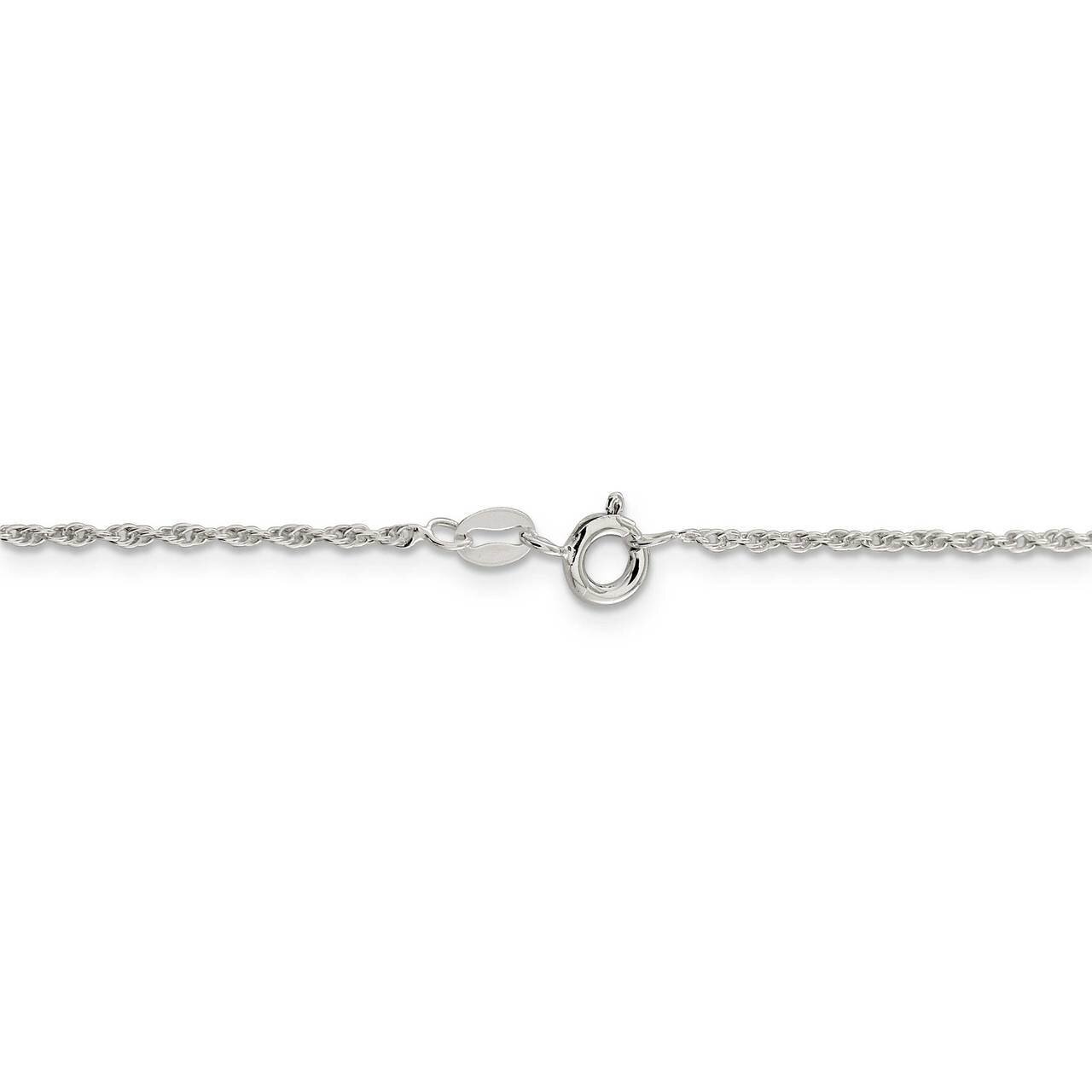 20 Inch Rhodium-plated 1.6mm Loose Rope Chain Sterling Silver QFC207R-20