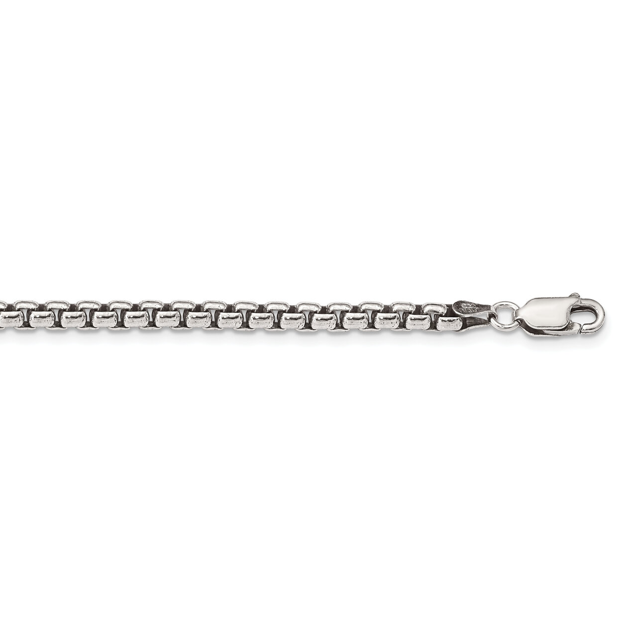 18 Inch 3.6mm Antiqued Round Box Chain Sterling Silver QFC216-18
