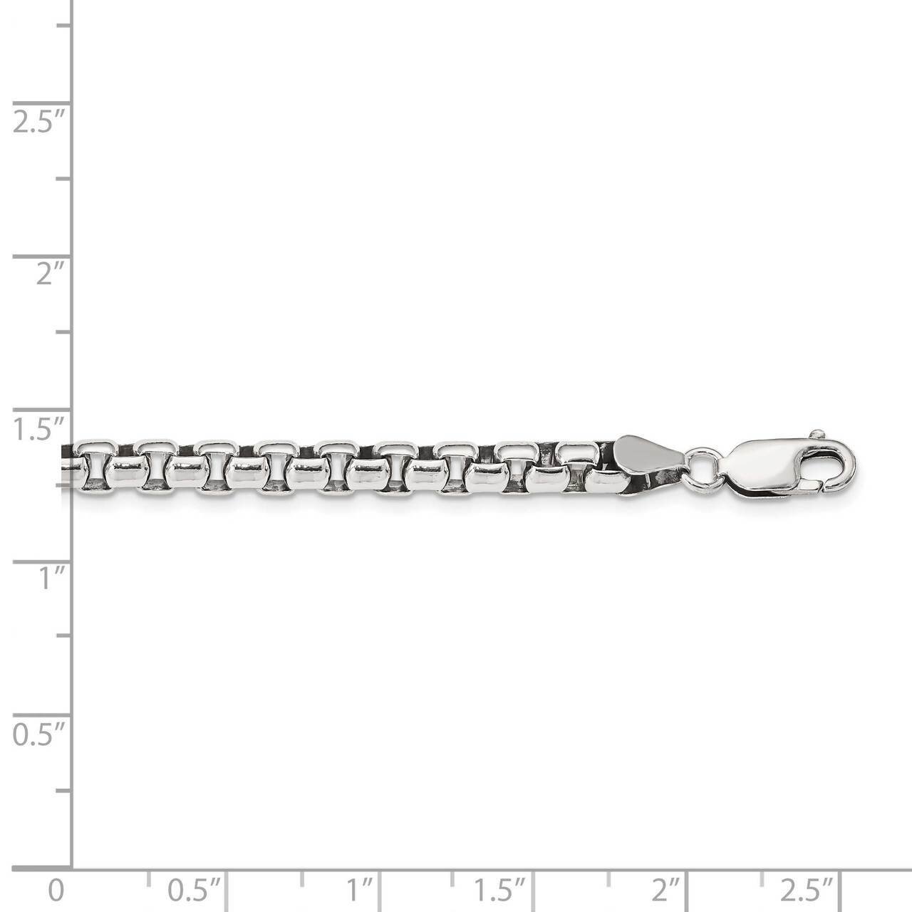16 Inch 5.20mm Antiqued Round Box Chain Sterling Silver QFC217-16, MPN: QFC217-16, 883957624044