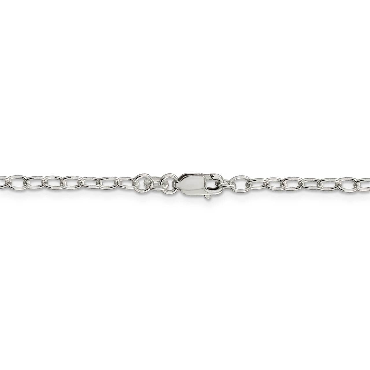 30 Inch 3.40mm Oval Cable Chain Sterling Silver QFC72-30