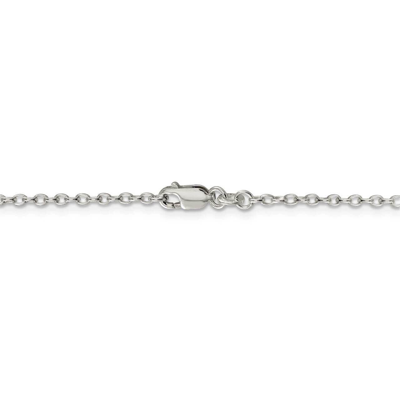 30 Inch 2.25mm Oval cable chain Sterling Silver QFC93-30