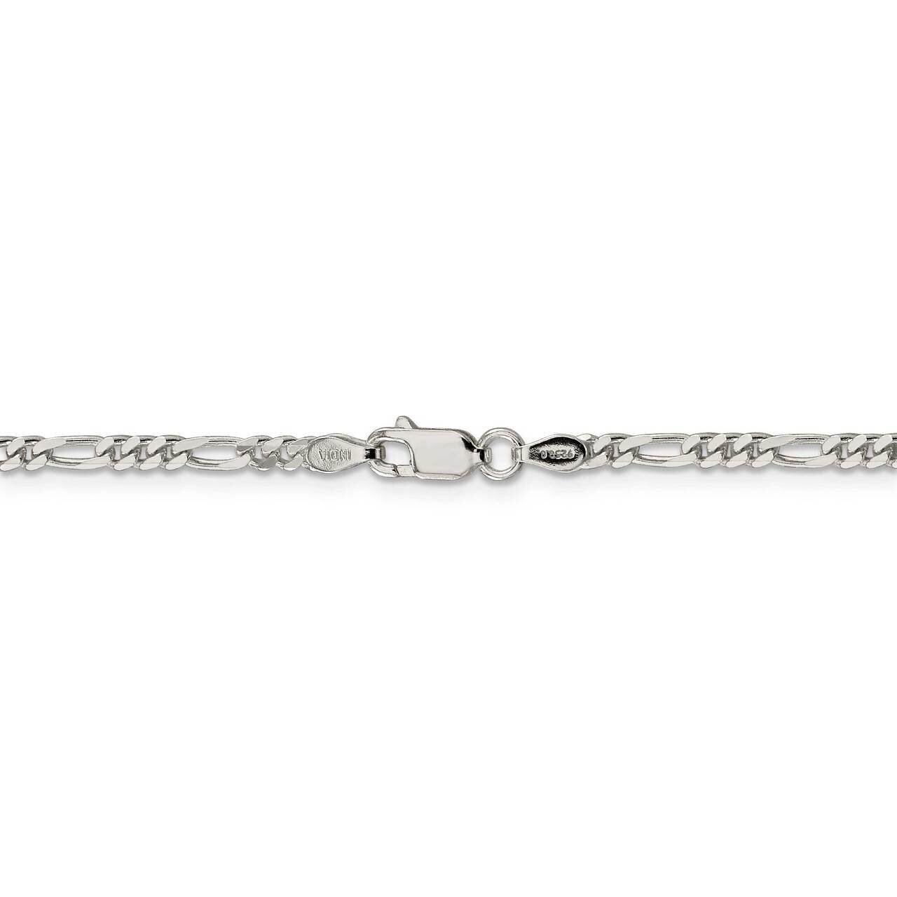 36 Inch 3mm Figaro Chain Sterling Silver QFG080-36, MPN: QFG080-36, 883957855844