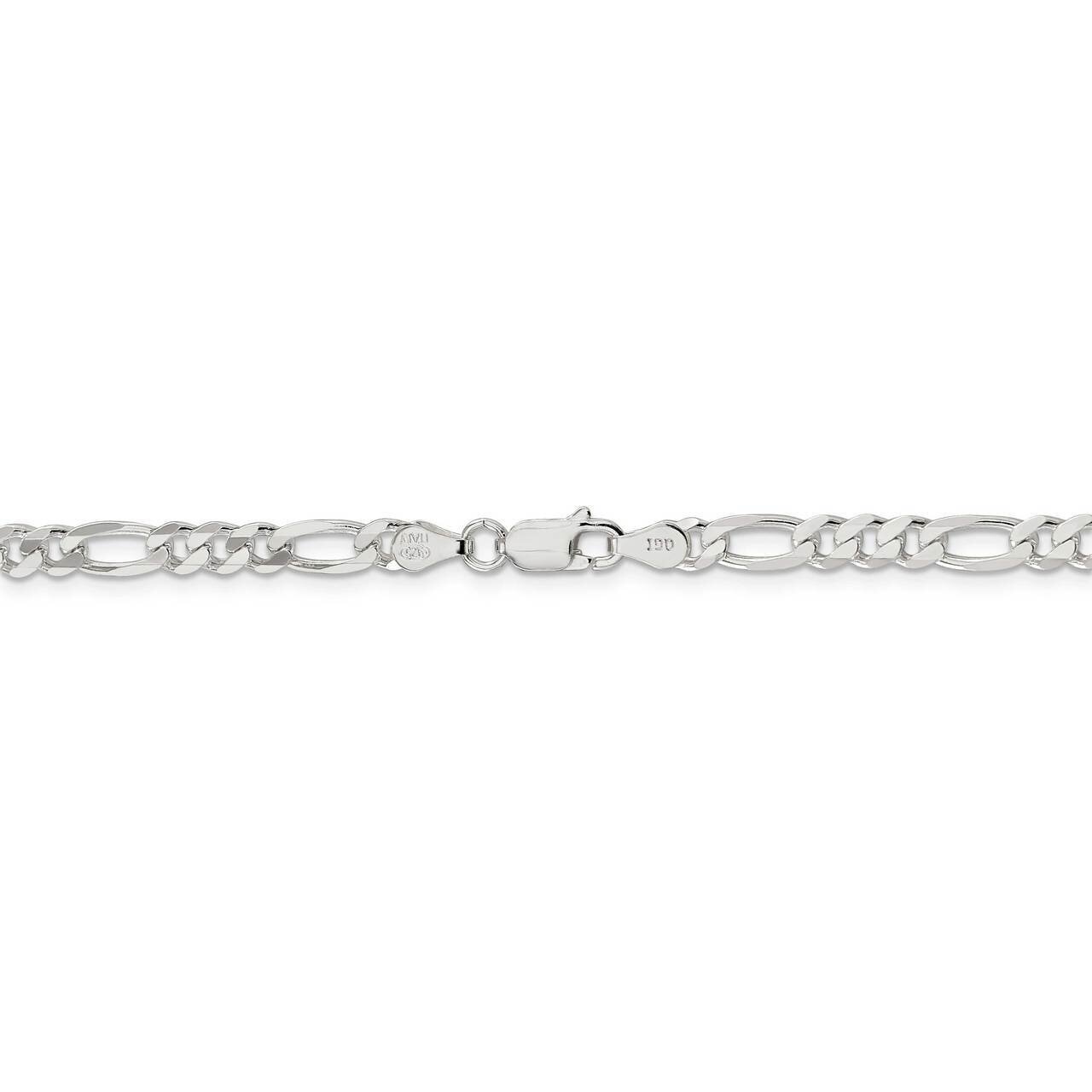 36 Inch 4.5mm Figaro Chain Sterling Silver QFG120-36, MPN: QFG120-36, 886774014579