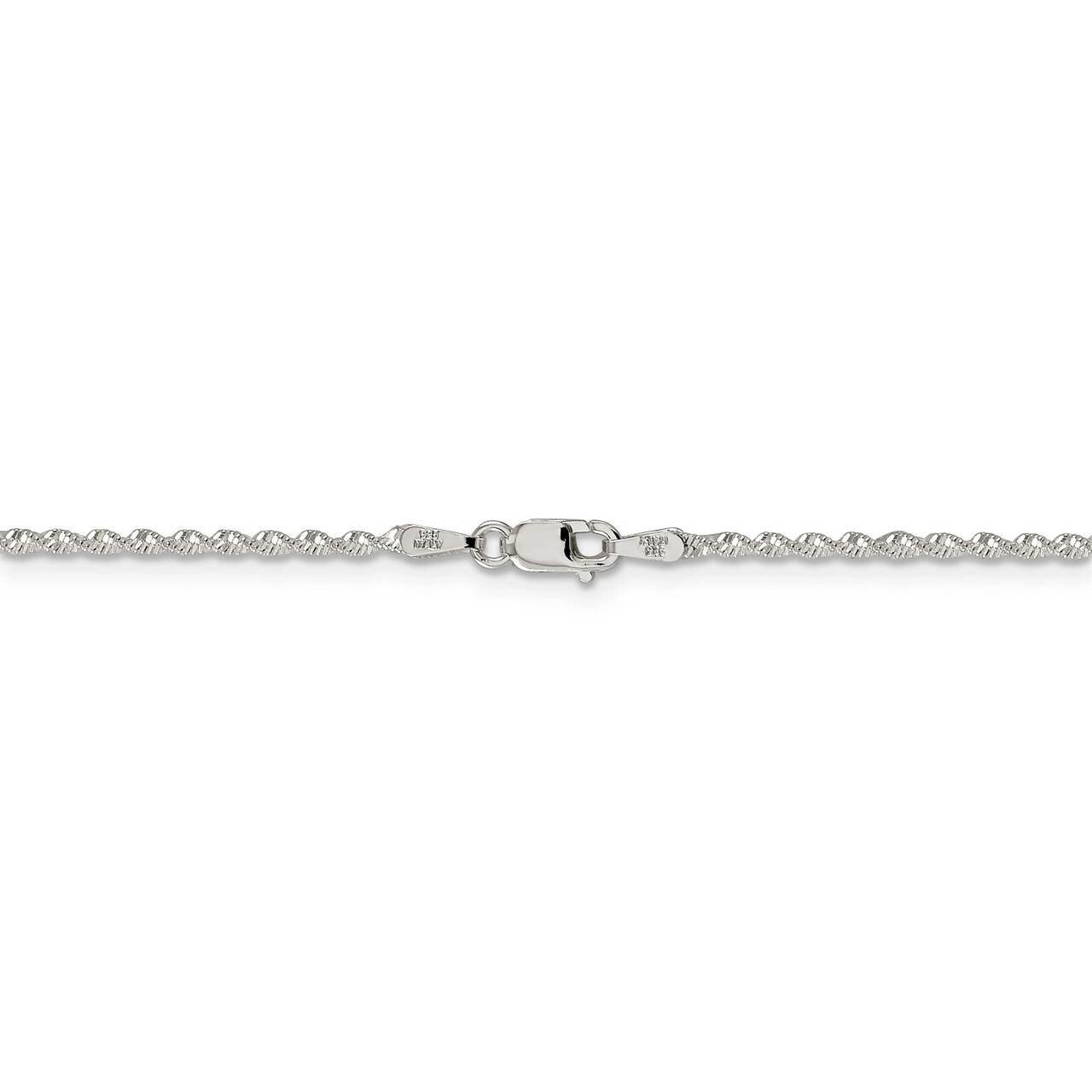 24 Inch 1.65mm Twisted Herringbone Chain Sterling Silver QPH5-24, MPN: QPH5-24, 886774408545