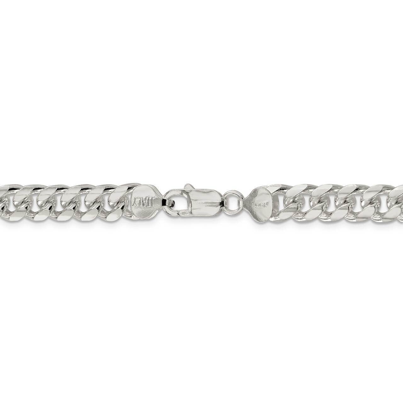 22 Inch 8.5mm Domed Curb Chain Sterling Silver QRC240-22