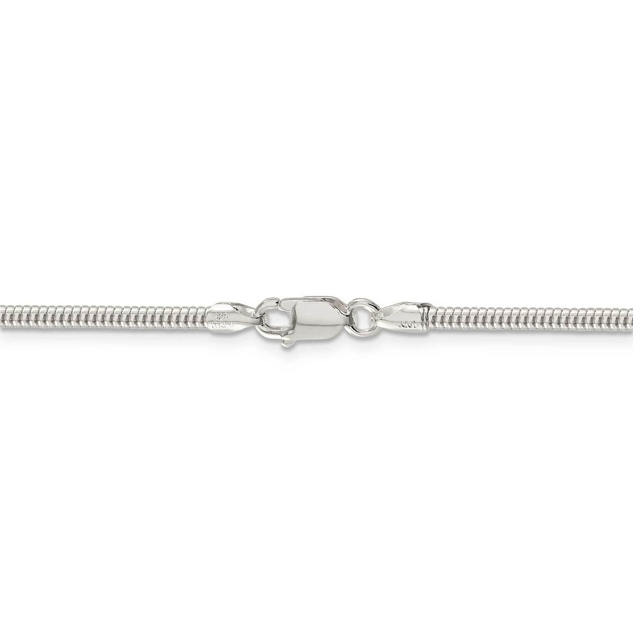 30 Inch 2.5mm Round Snake Chain Sterling Silver QSNL065-30, MPN: QSNL065-30, 886774121017