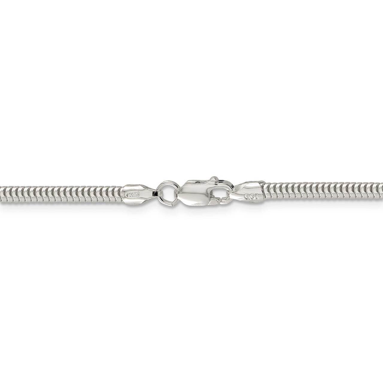 30 Inch 3.00mm Round Snake Chain Sterling Silver QSNL080-30, MPN: QSNL080-30, 886774014296