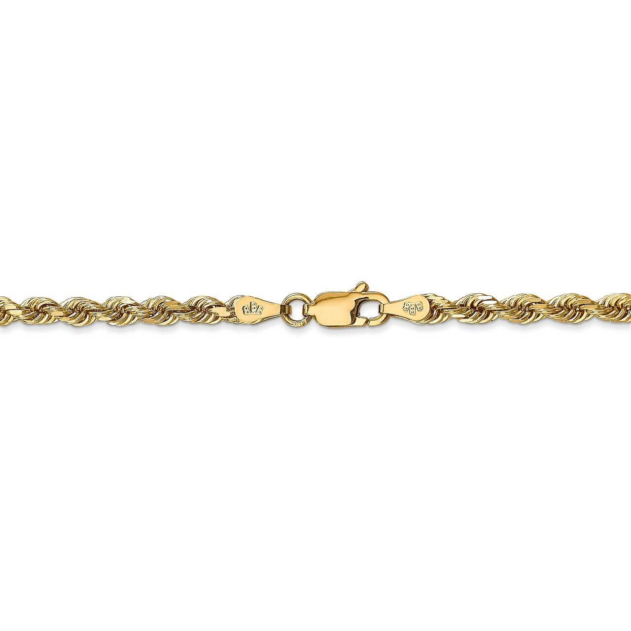 26 Inch 3.35mm Diamond-cut Quadruple Rope Chain 14k Yellow Gold QTR025-26