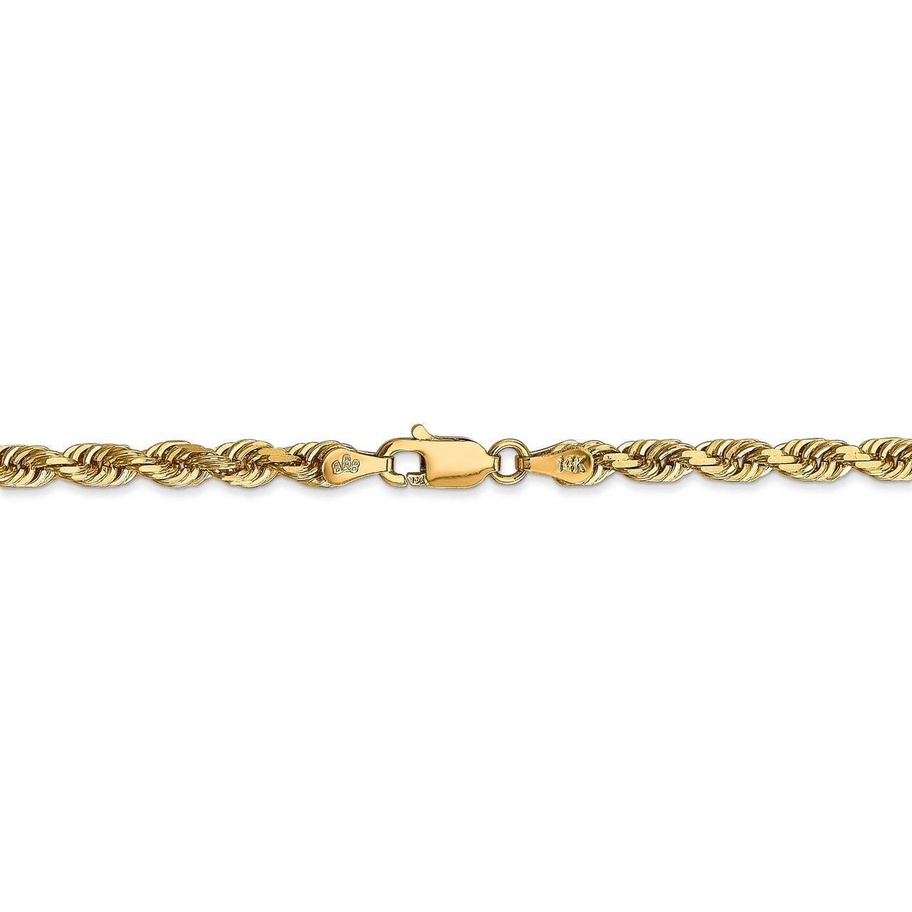 26 Inch 4mm Diamond-cut Quadruple Rope Chain 14k Yellow Gold QTR030-26