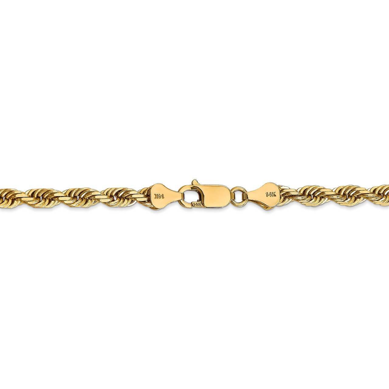 28 Inch 5.0mm Diamond-cut Quadruple Rope Chain 14k Yellow Gold QTR040-28