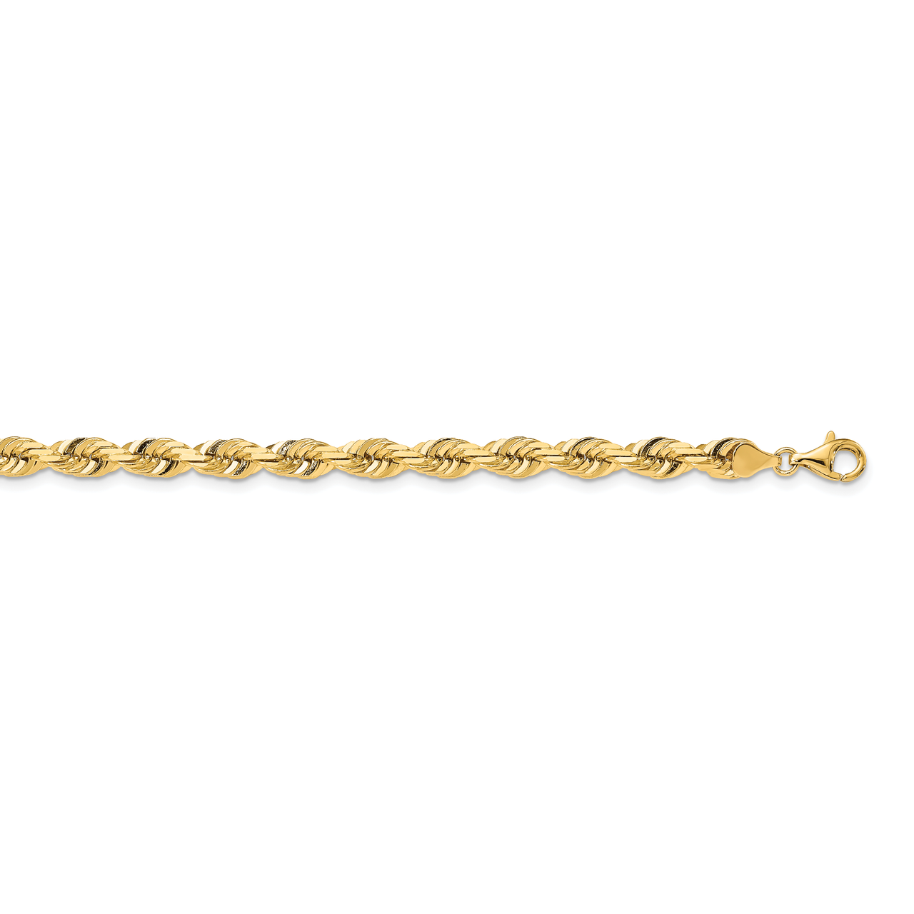 22 Inch 7.0mm Diamond-cut Quadruple Rope Chain 14k Yellow Gold QTR050-22