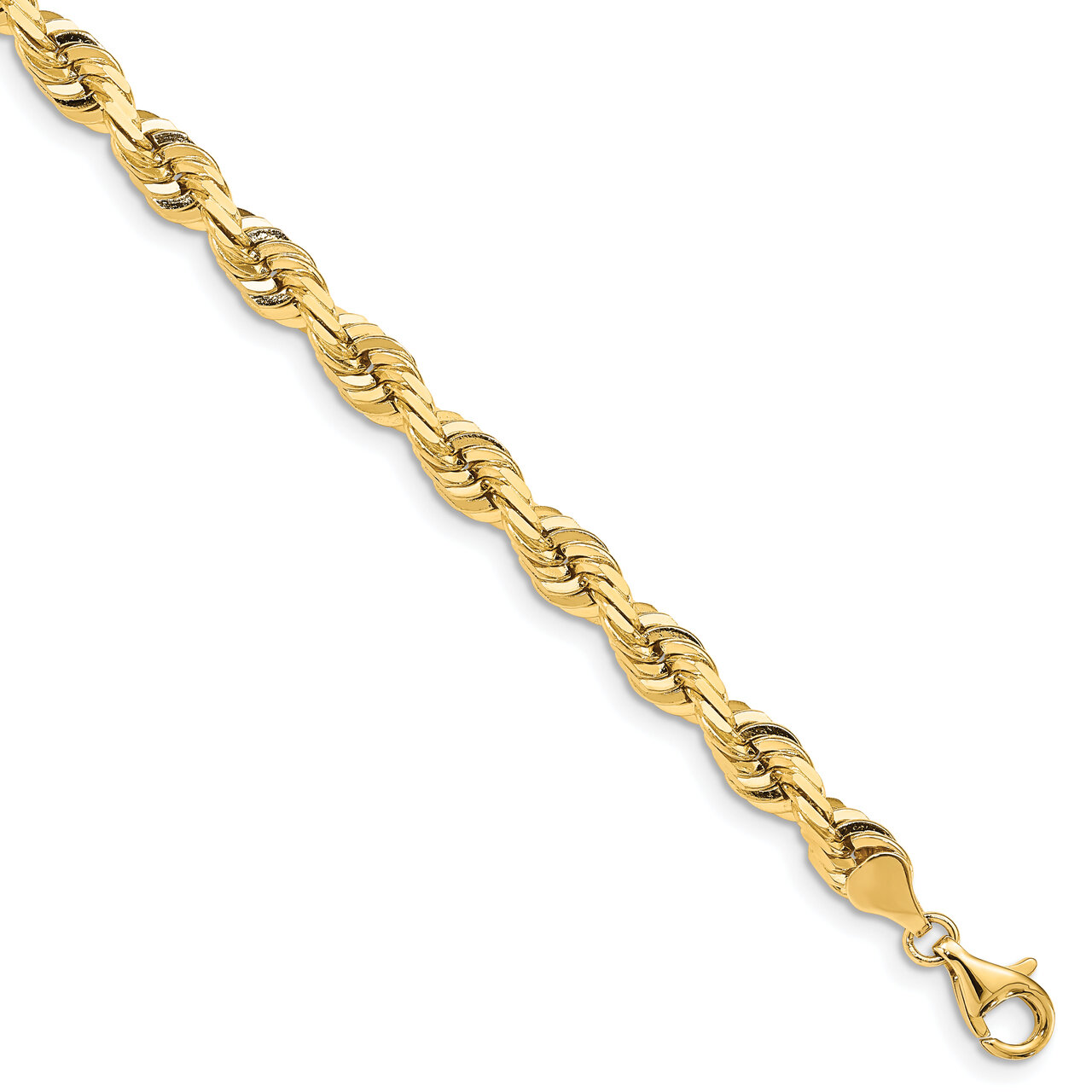 8 Inch 7.0mm Diamond-cut Quadruple Rope Chain 14k Yellow Gold QTR050-8