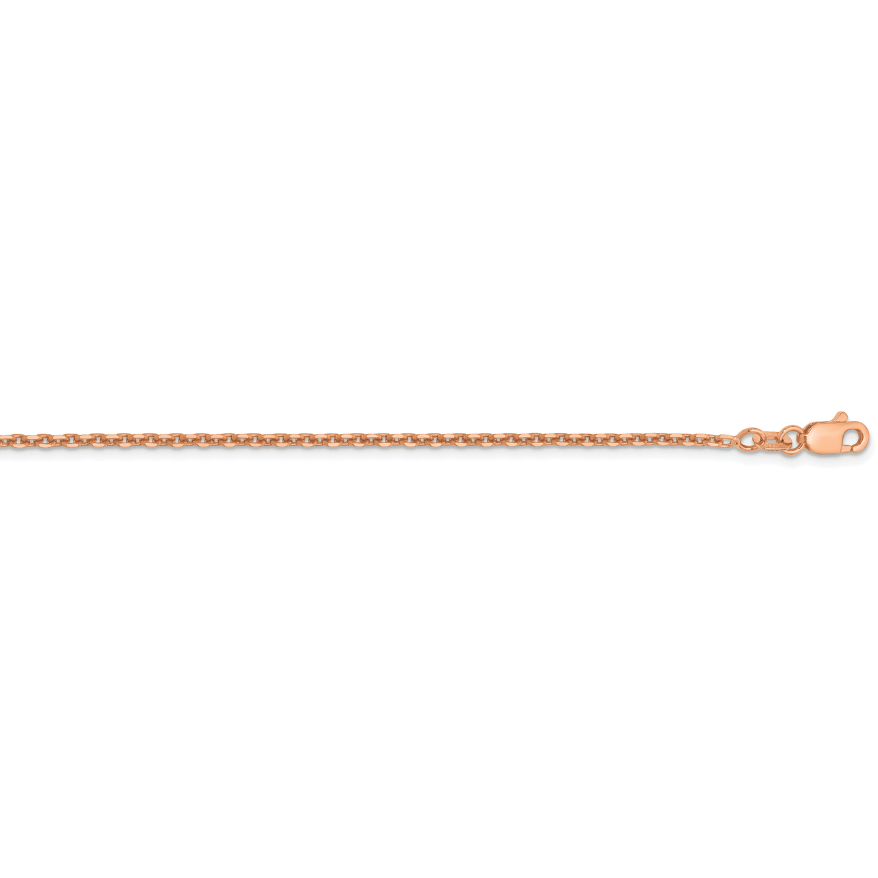 16 Inch 1.65mm Solid Diamond-cut Cable Chain 14k Rose Gold RSC39-16