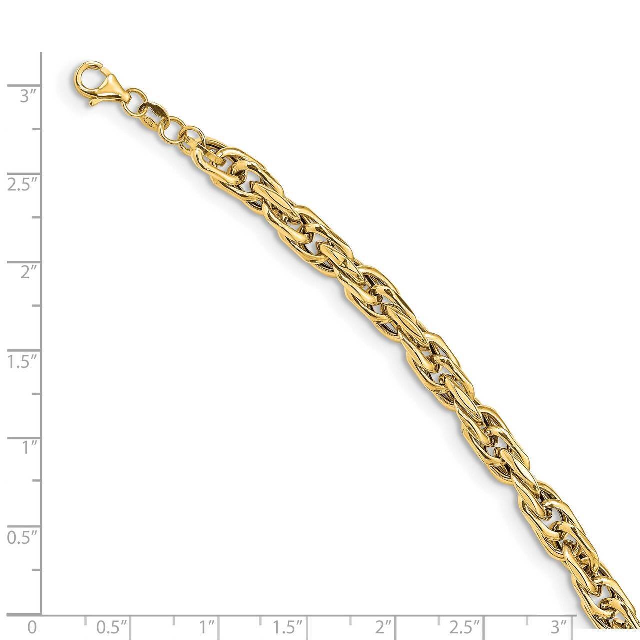 7.5 Inch Polished Chain Bracelet 14k Yellow Gold SF2694-7.5
