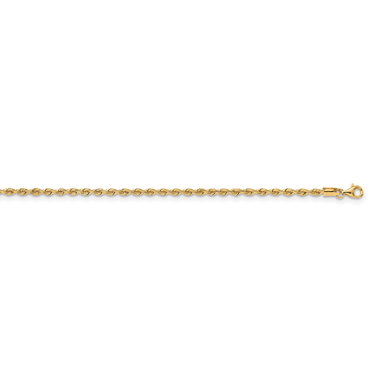 18 Inch 2.55mm Silky Rope Chain 14k Yellow Gold SKR021-18