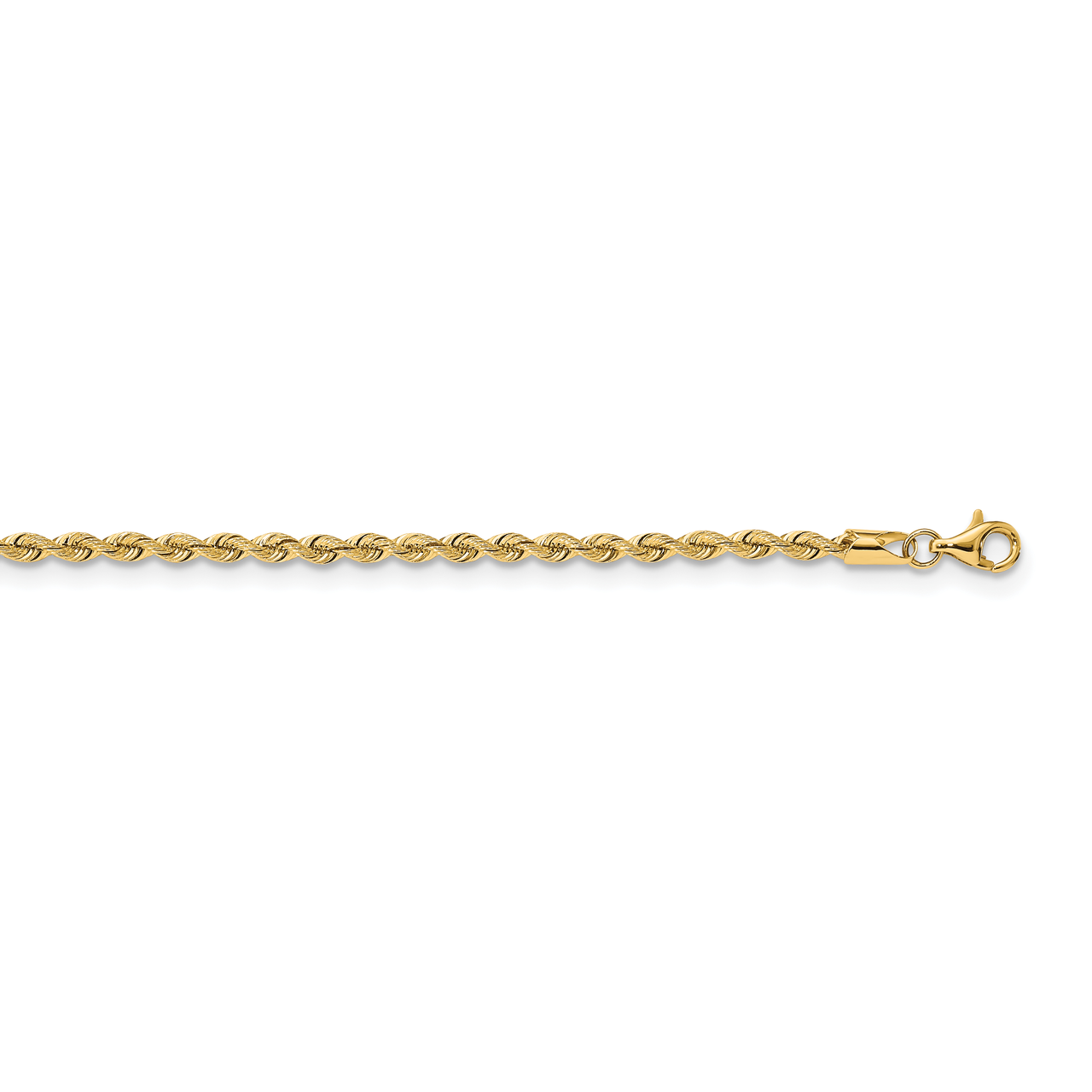 18 Inch 2.65mm Silky Rope Chain 14k Yellow Gold SKR023-18