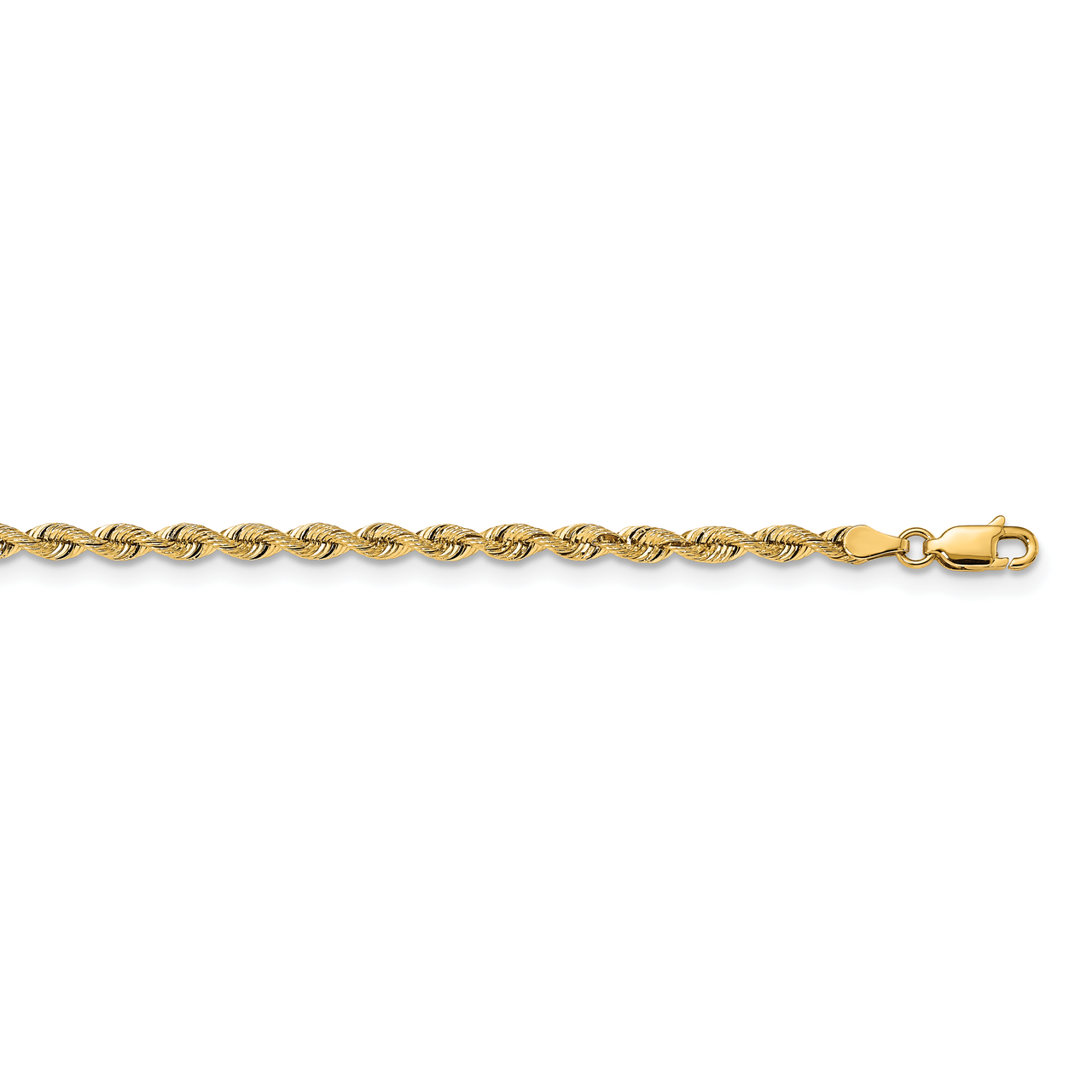 20 Inch 3.25mm Silky Rope Chain 14k Yellow Gold SKR025-20
