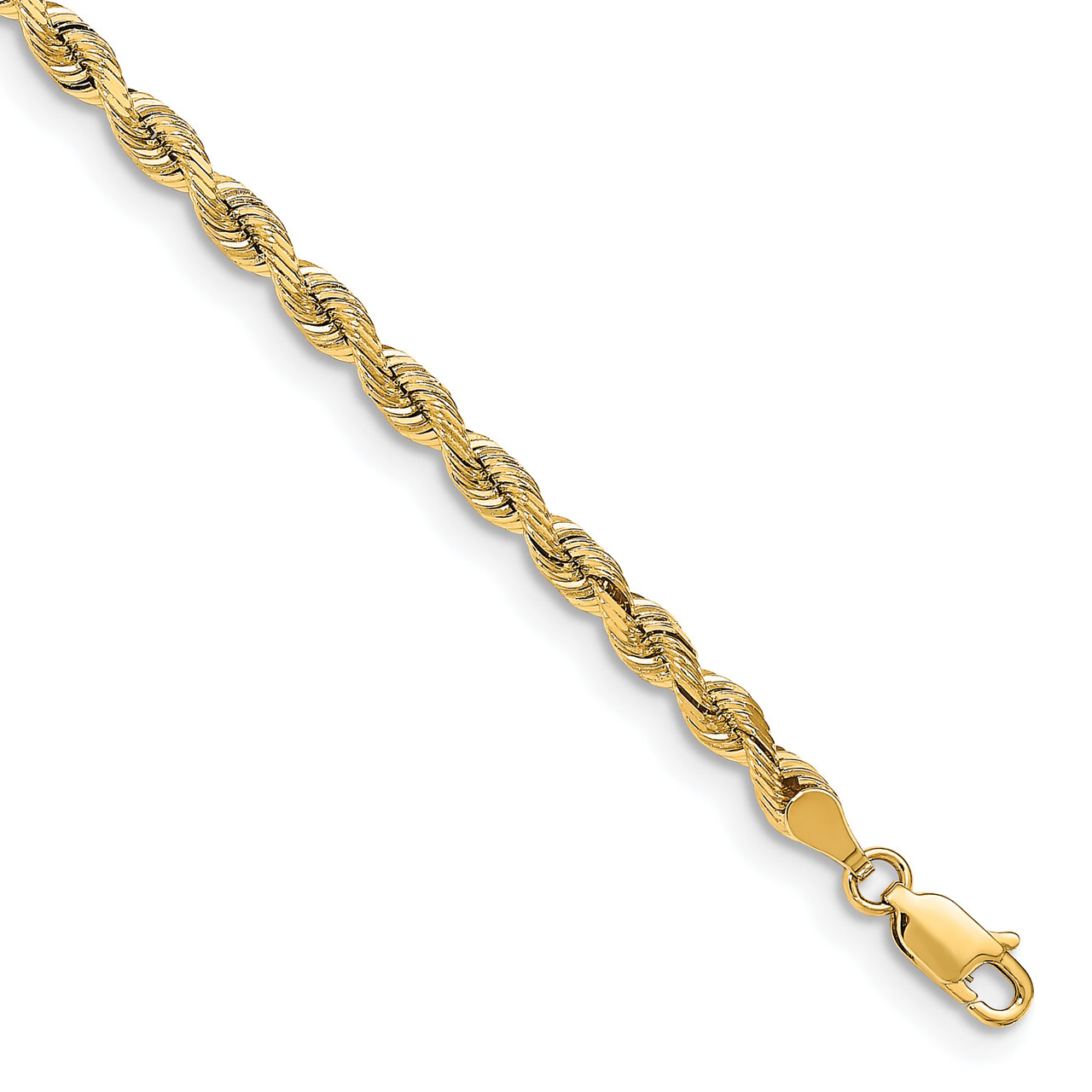 7 Inch 4.0mm Silky Rope Chain 14k Yellow Gold SKR030-7