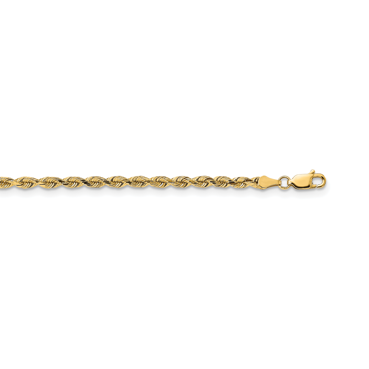 20 Inch 3mm Diamond-cut Silky Rope Chain 14k Yellow Gold SKRD025-20