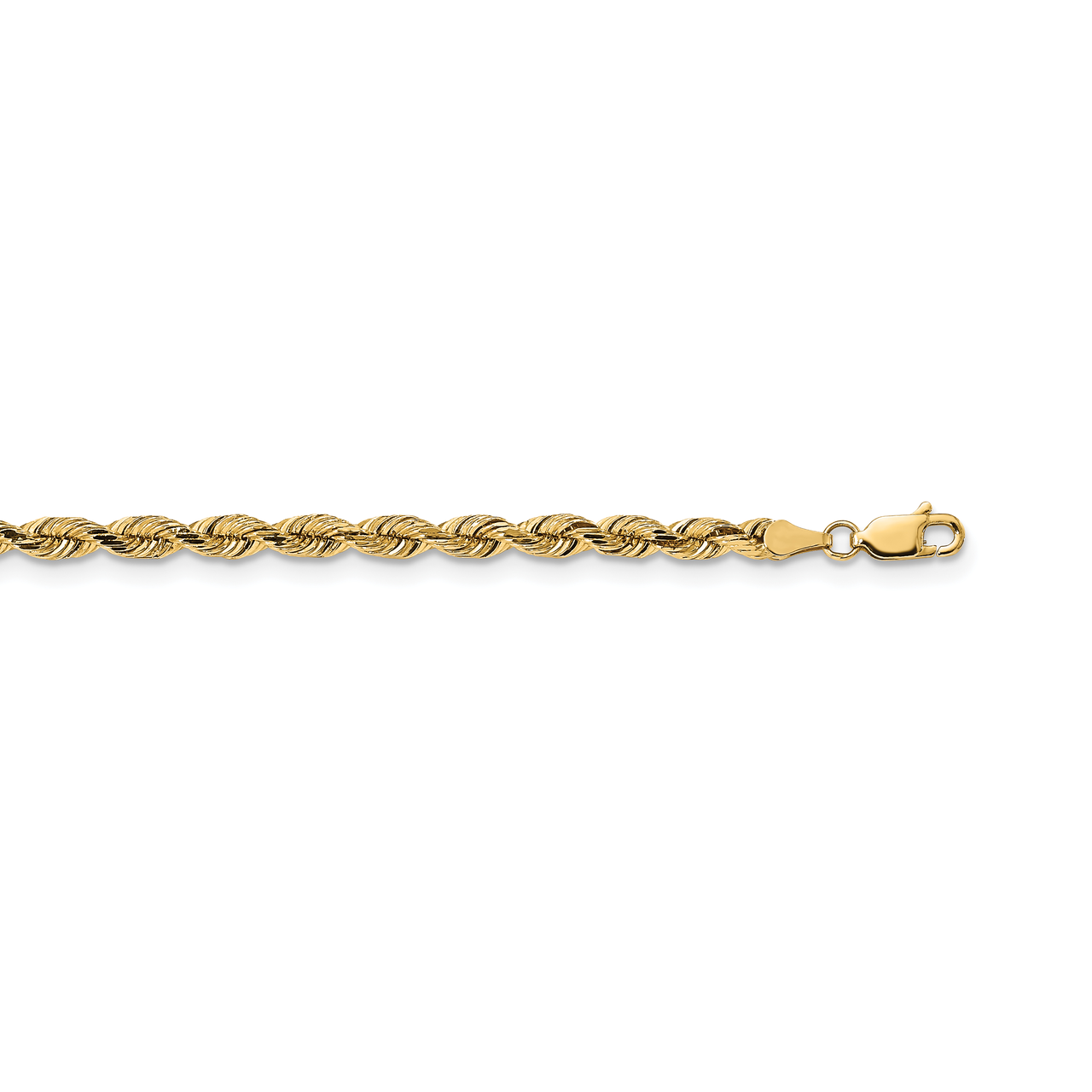 24 Inch 3.75mm Diamond-cut Silky Rope Chain 14k Yellow Gold SKRD030-24