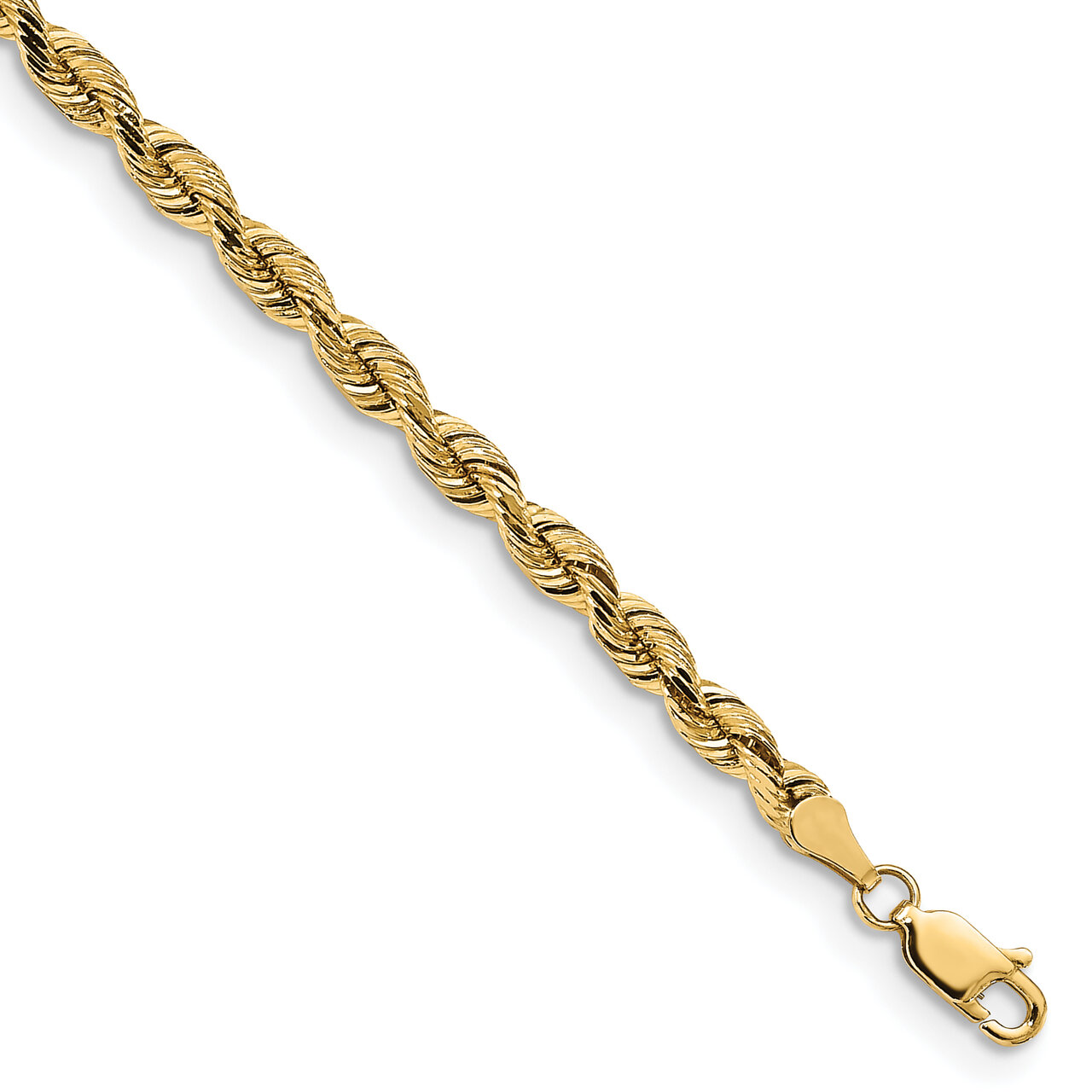 8 Inch 3.75mm Diamond-cut Silky Rope Chain 14k Yellow Gold SKRD030-8