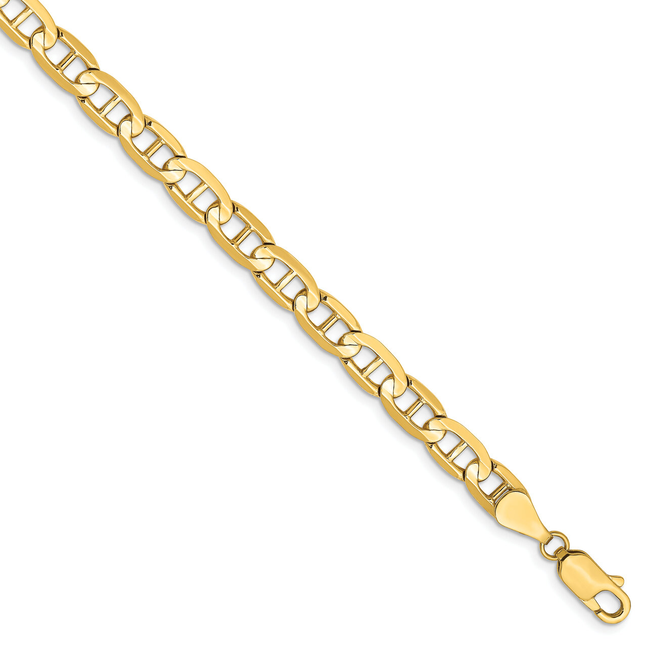 8 Inch 5.25mm Concave Anchor Chain 14k White Gold WCA140-8, MPN: WCA140-8, 886774559834