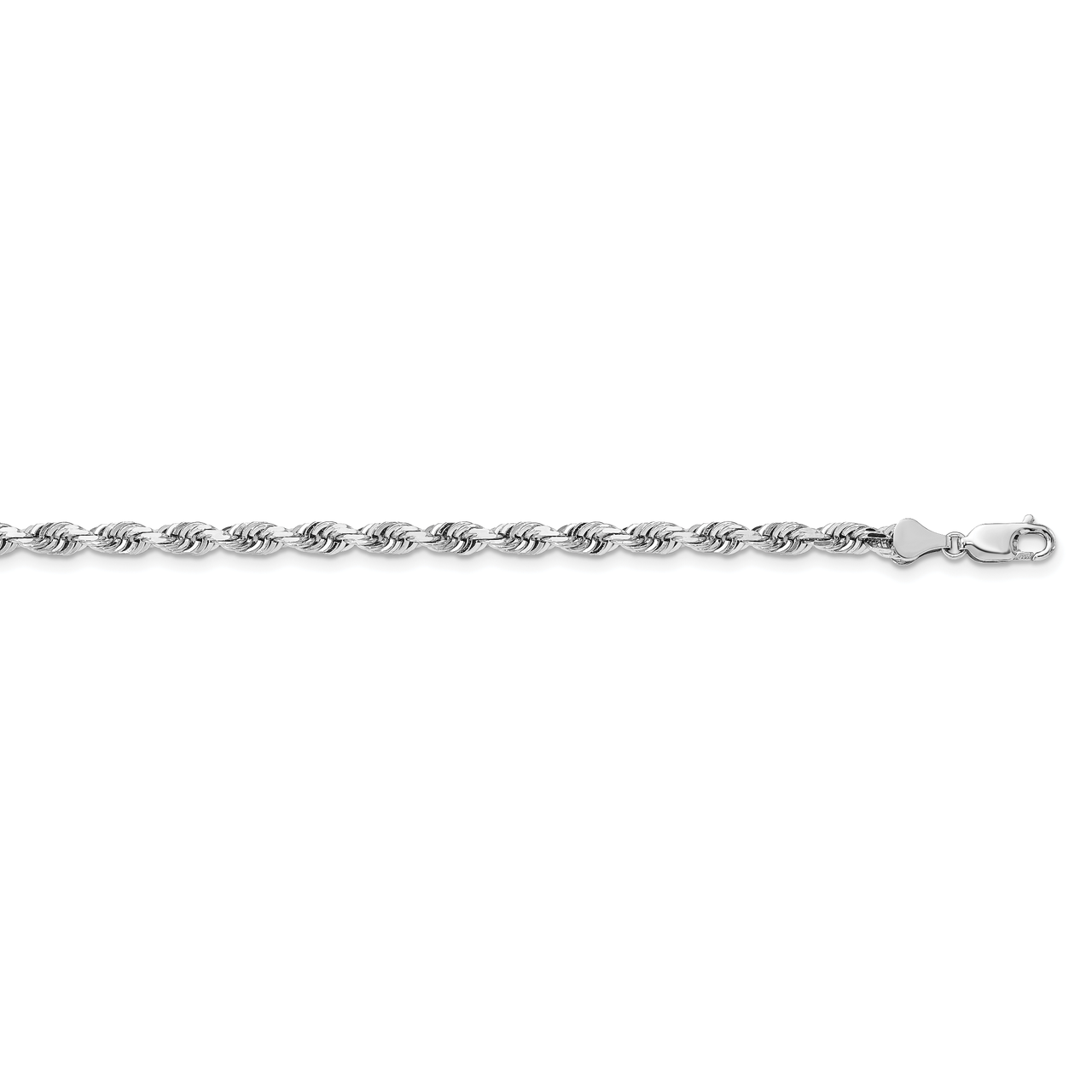 20 Inch 5.0mm Diamond-cut Quadruple Rope Chain 14k White Gold WQT040-20