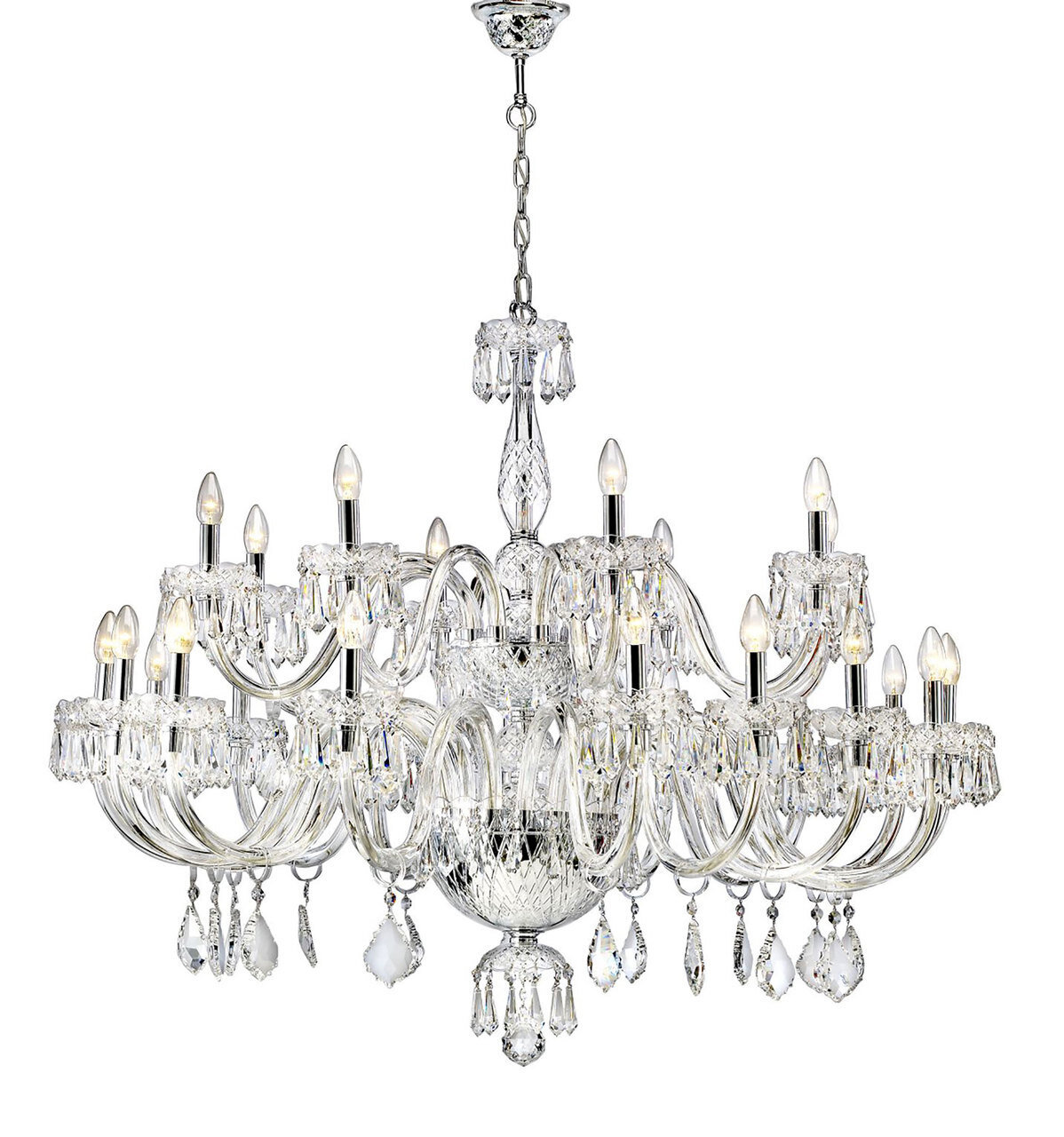 Vista Alegre Diamond Chandelier With 2 Levels And 24 Arms 48000371