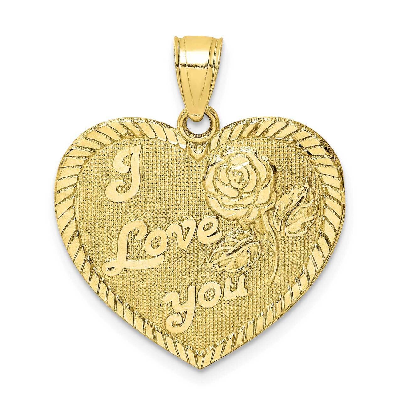 Diamond-cut I Love You Heart Charm 10k Gold 10C1348, MPN: 10C1348, 883957781624