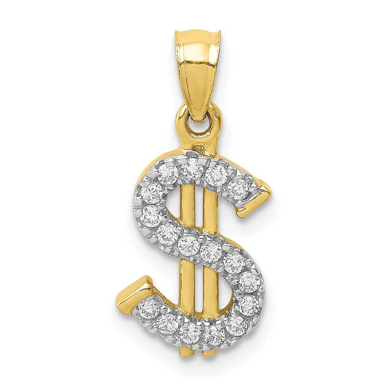 Dollar Sign Pendant 10k Gold CZ Diamond 10C1361, MPN: 10C1361, 883957740287