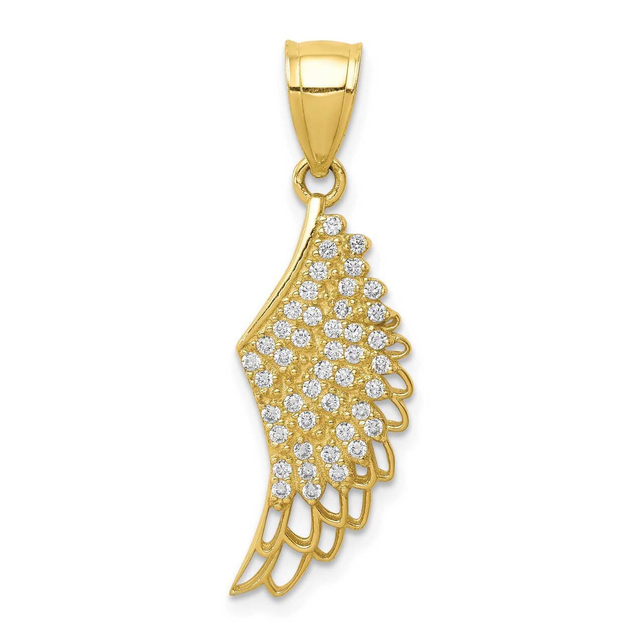 Micropave Angel Wing Pendant 10k Gold CZ Diamond 10C1371, MPN: 10C1371, 883957927497
