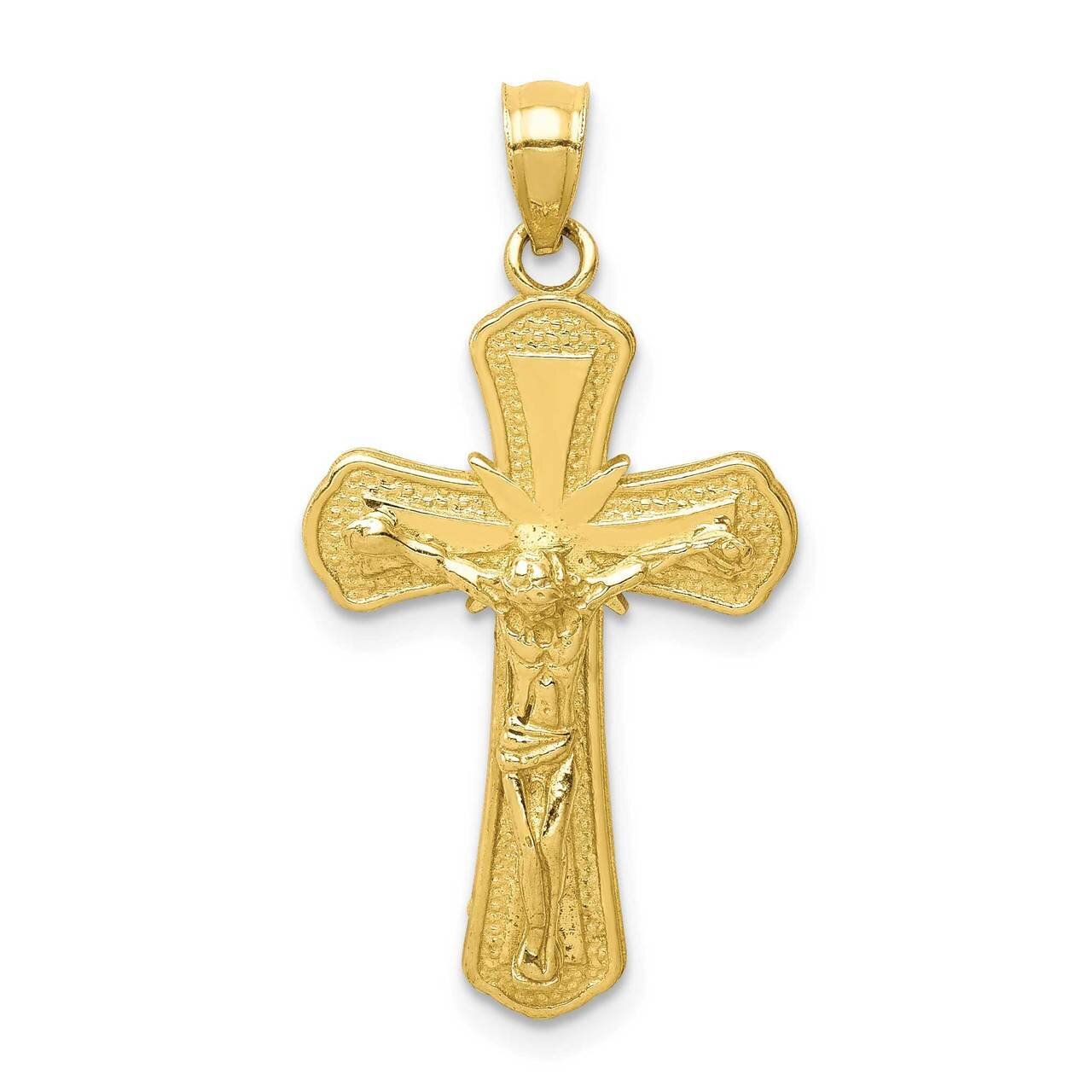 Polished & Textured Crucifix Pendant 10k Gold 10C1373