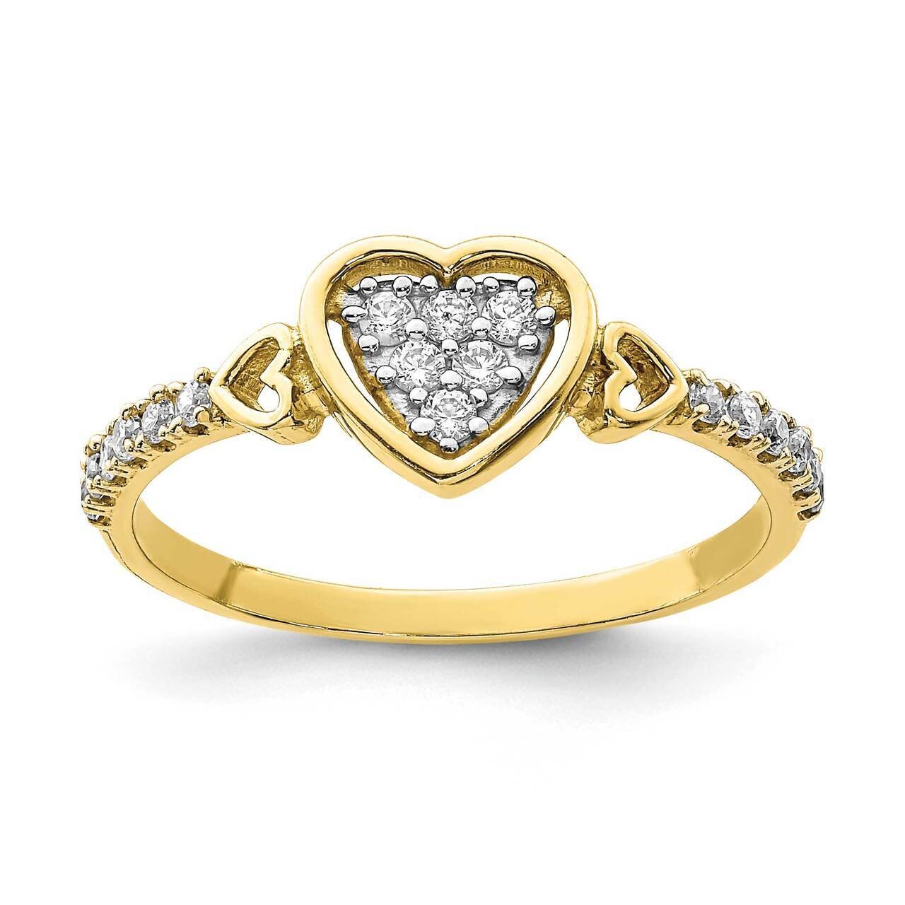 Fancy Heart Ring 10k Gold CZ Diamond 10C1380, MPN: 10C1380, 191101905407