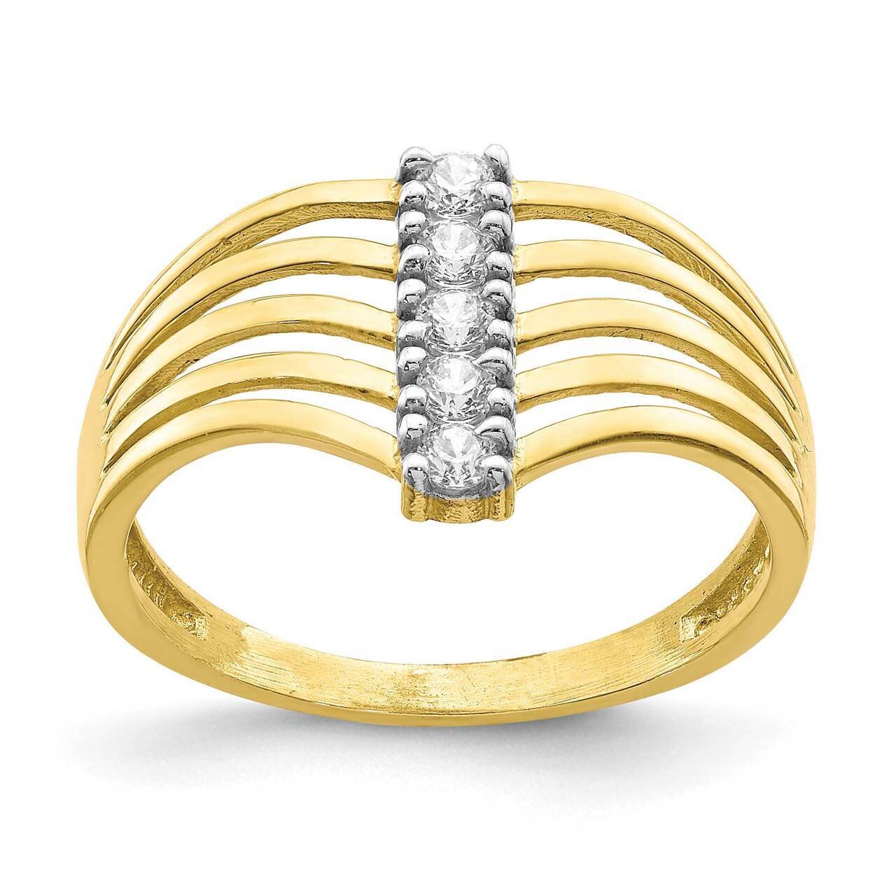 5-Line Ring 10k Gold CZ Diamond 10C1386, MPN: 10C1386, 883957608594