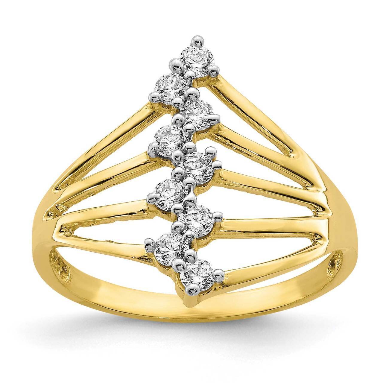 9-Stone Ring 10k Gold CZ Diamond 10C1387, MPN: 10C1387, 883957781686