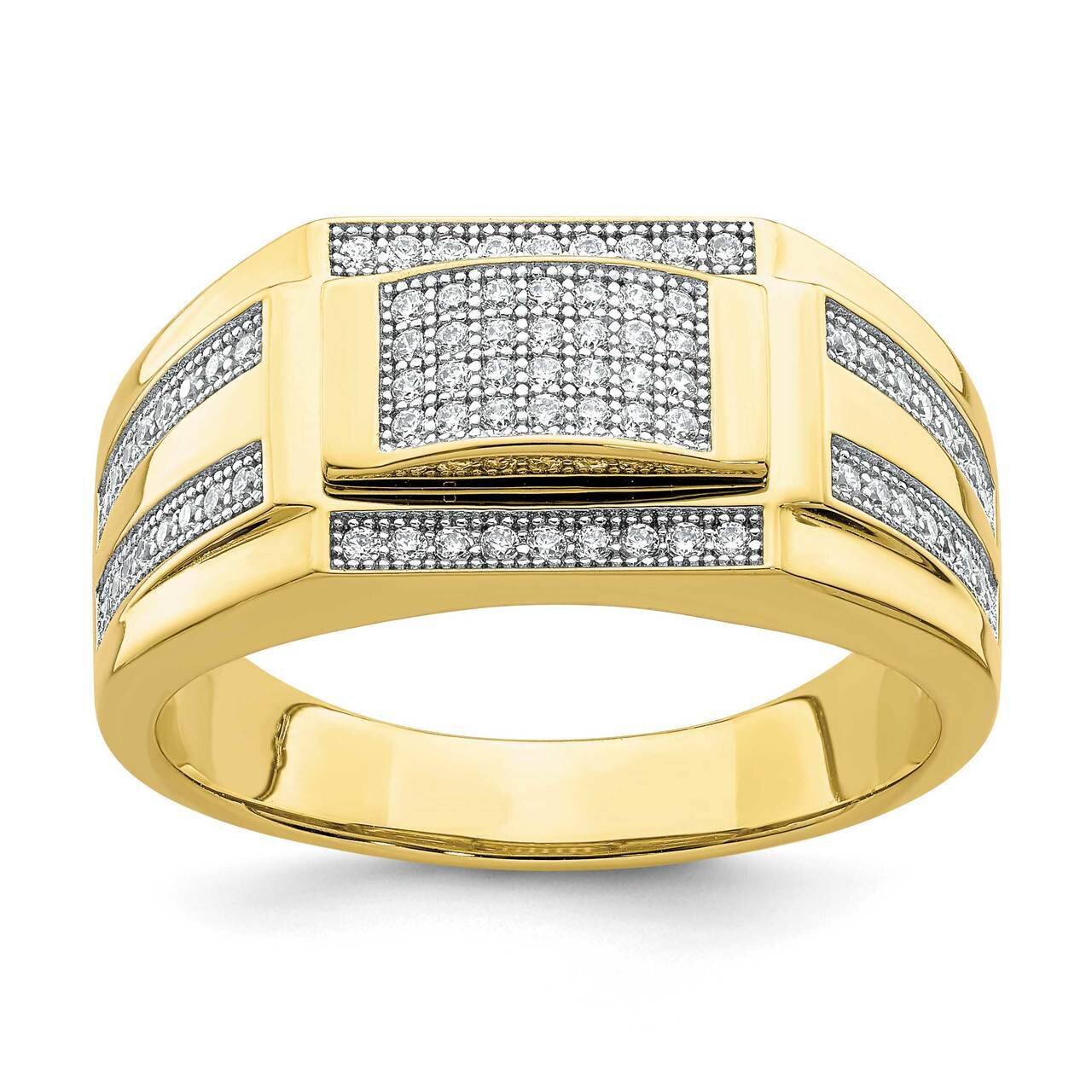 Men&#39;s CZ Diamond Signet Ring 10k Gold 10C1421, MPN: 10C1421, 883957823041