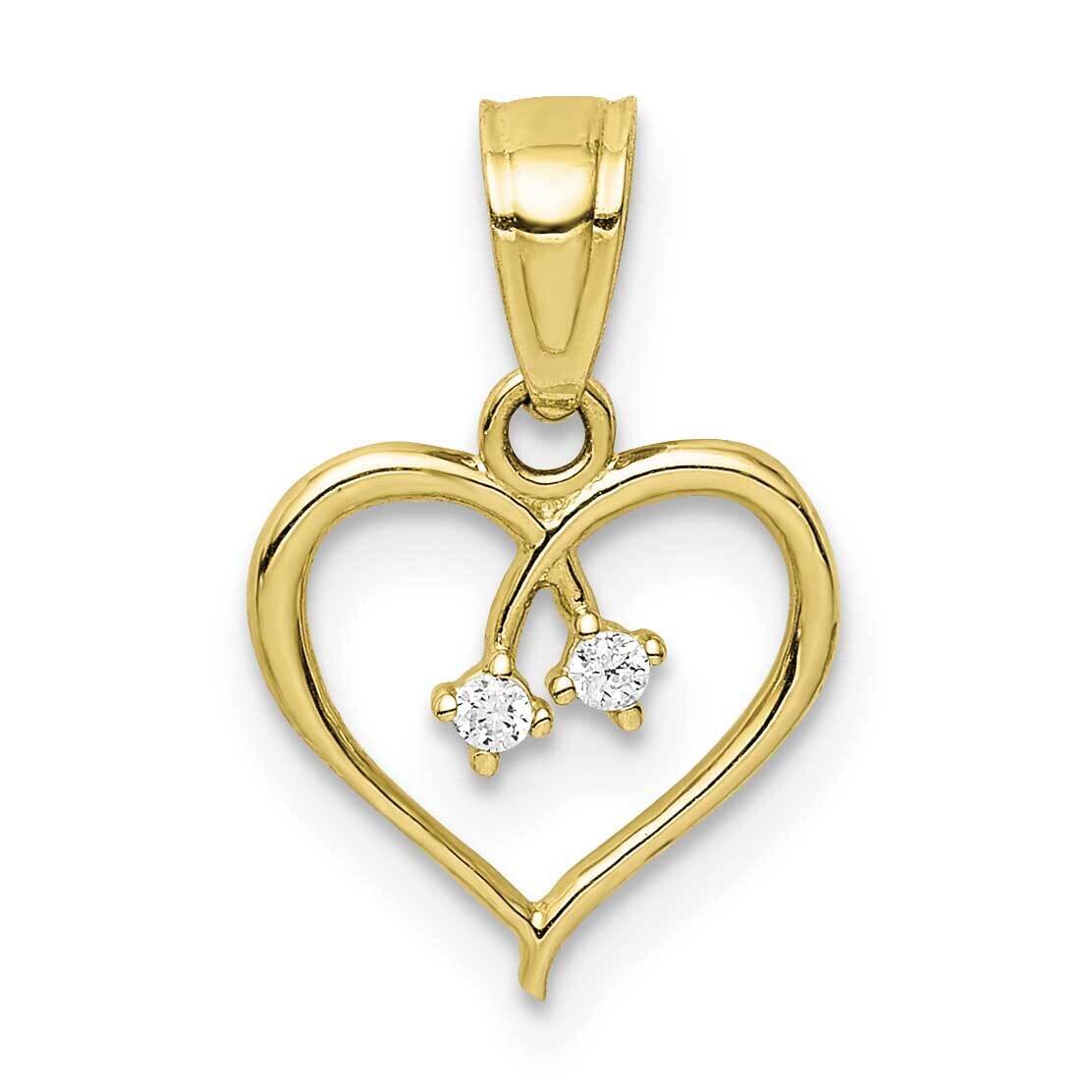 Heart Pendant 10k Gold CZ Diamond 10C1435, MPN: 10C1435, 883957740614