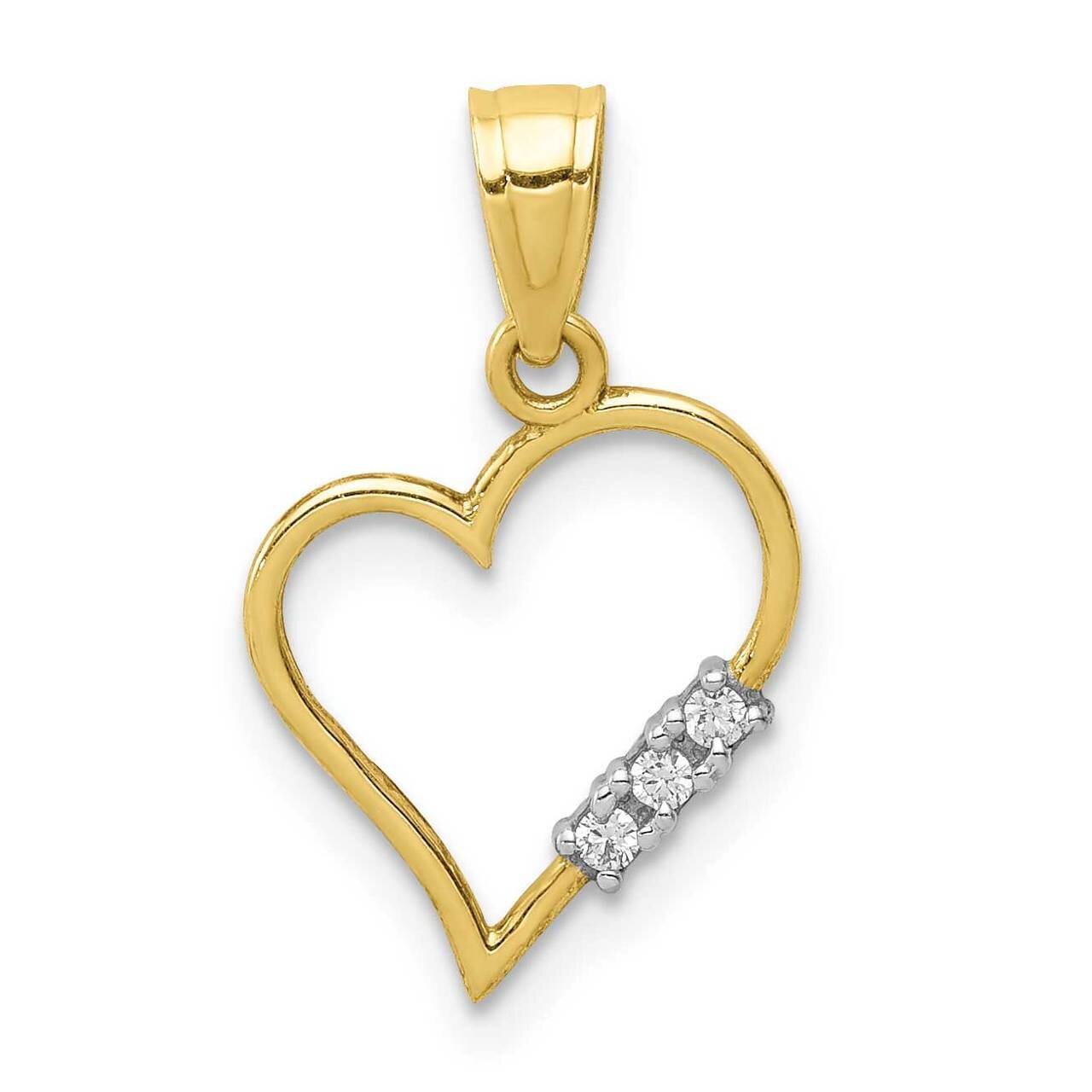Heart Pendant 10k Gold CZ Diamond 10C1439, MPN: 10C1439,