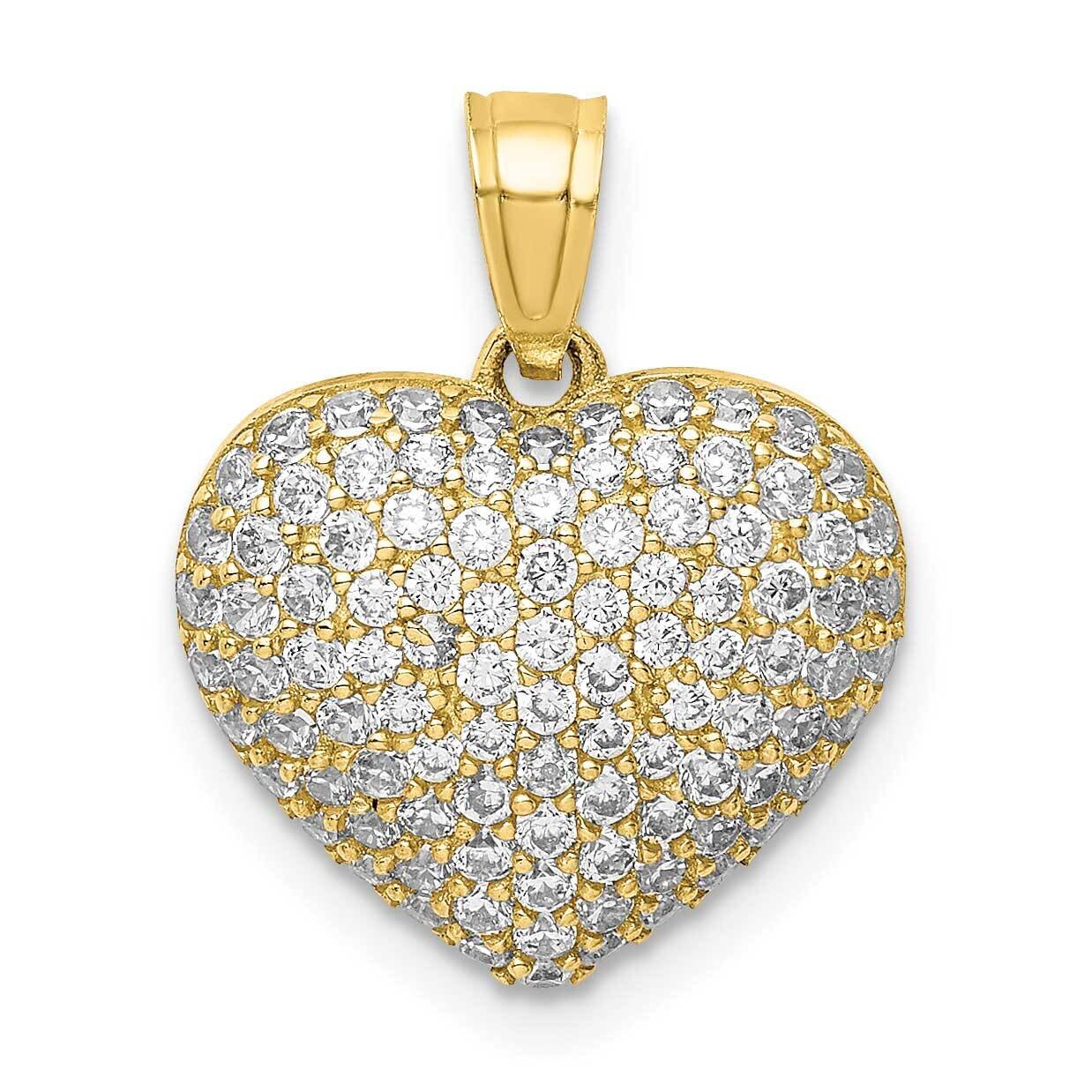 Micropave Heart Pendant 10k Gold CZ Diamond 10C1442, MPN: 10C1442, 883957831923
