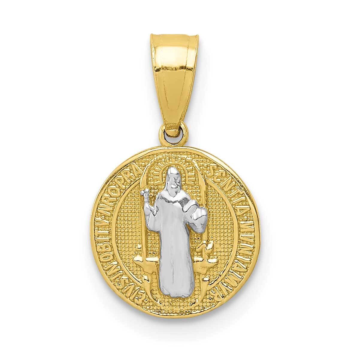 San Beito Medal Pendant 10k Gold with Rhodium 10C1452, MPN: 10C1452,