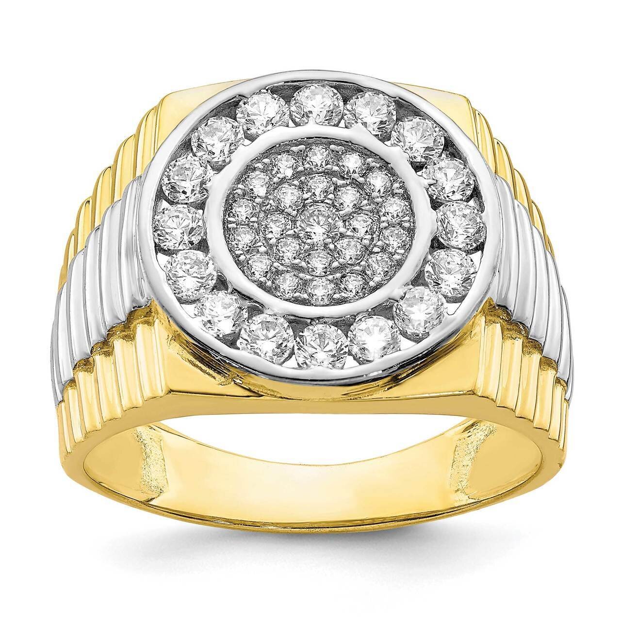 Mens Ring 10k Gold with Rhodium CZ Diamond 10C1469, MPN: 10C1469, 191101729409