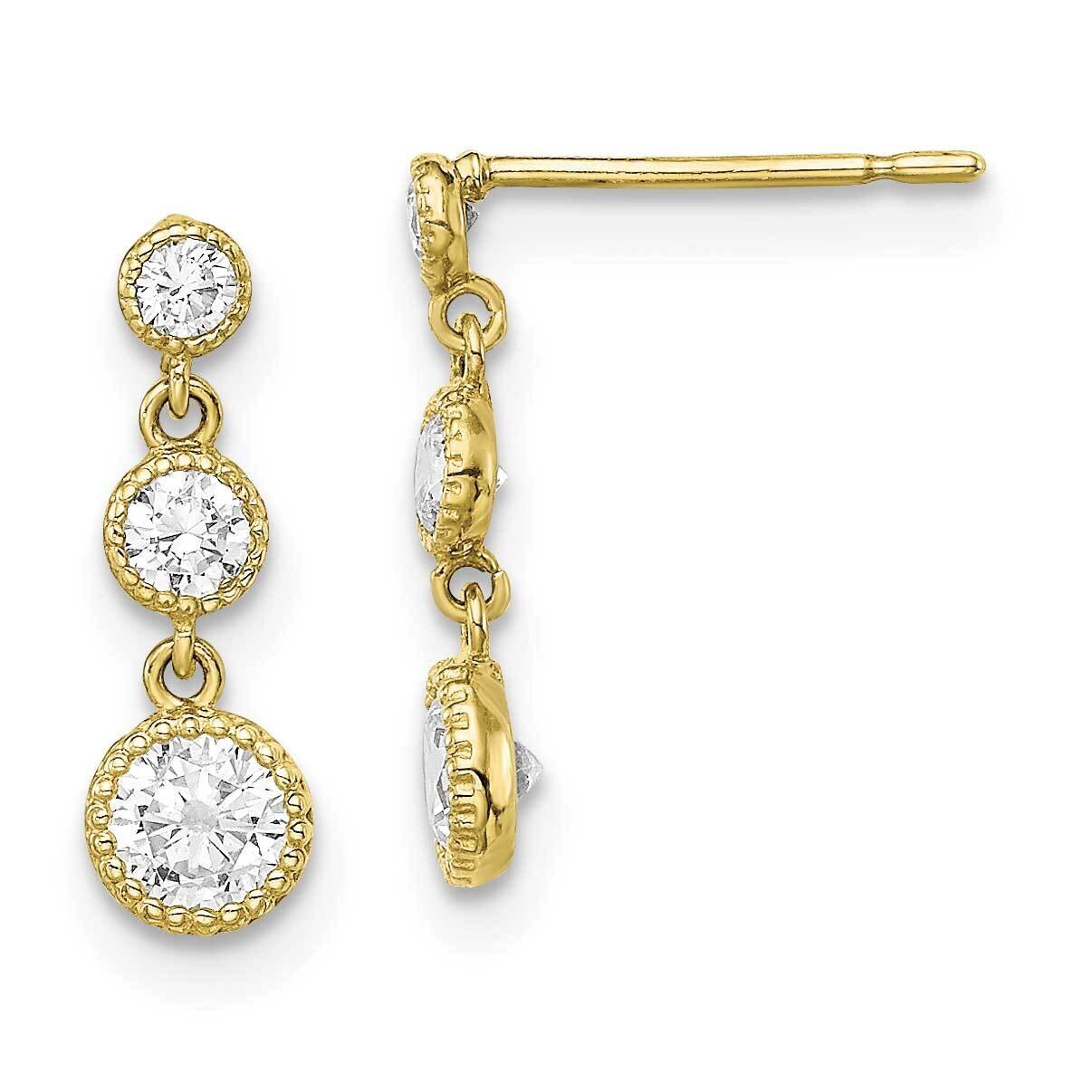 Dangle Earrings 10k Gold CZ Diamond 10ER323, MPN: 10ER323, 883957780955
