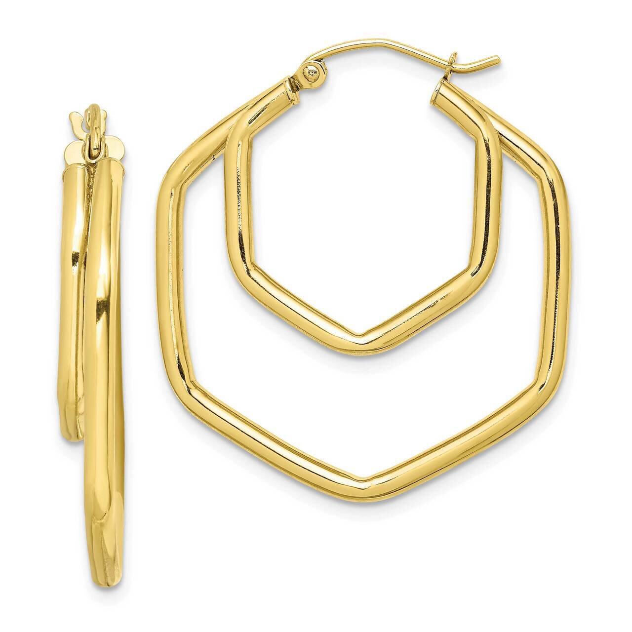 Polished Hoop Earrings 10k Gold 10TC407